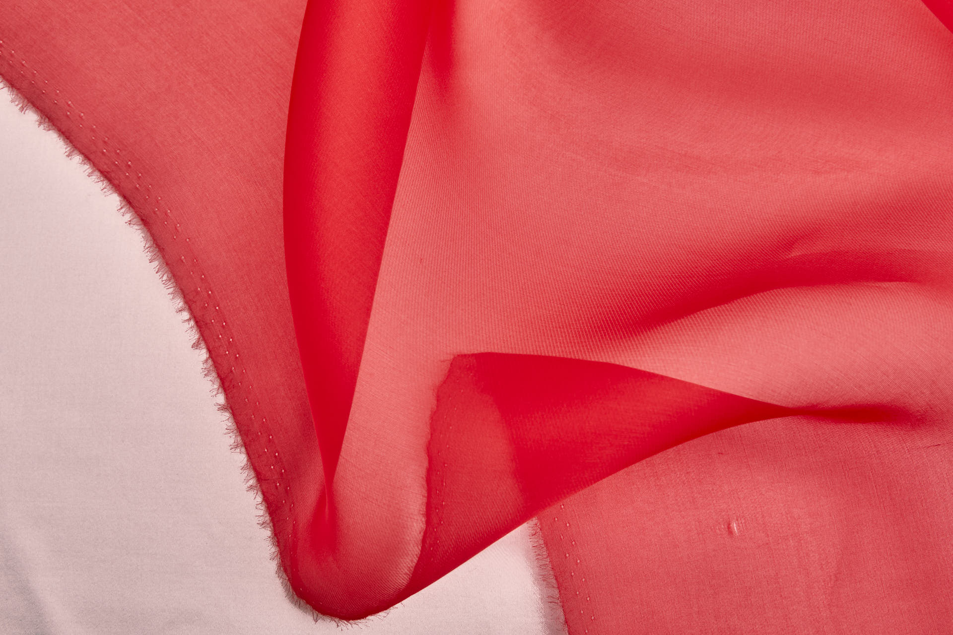 Italian Silk Organza - Scarlet Red fabric, image 6 of 7