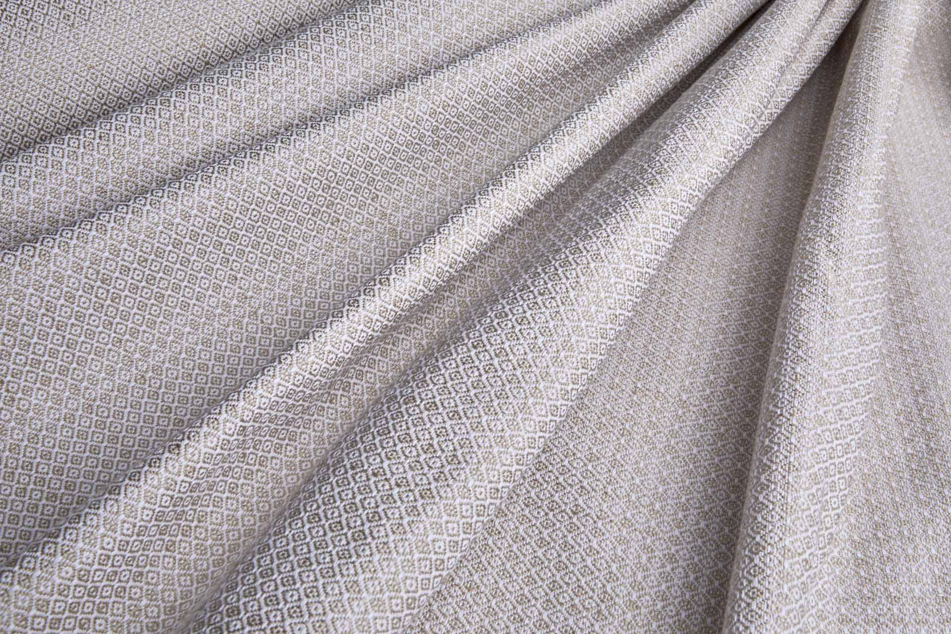 Small Diamond Pattern Cotton Jacquard - Stone fabric