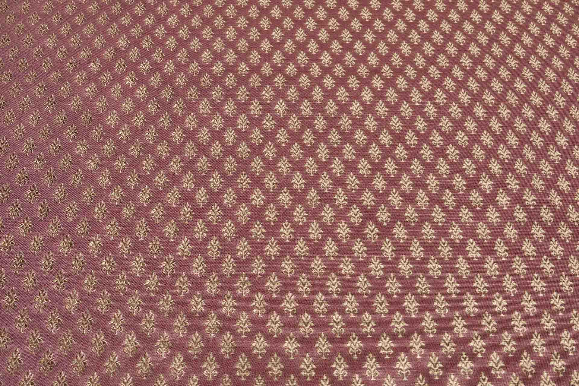 "Palm Tree" Banaras Brocade - Red & Antique Gold fabric, image 9 of 9
