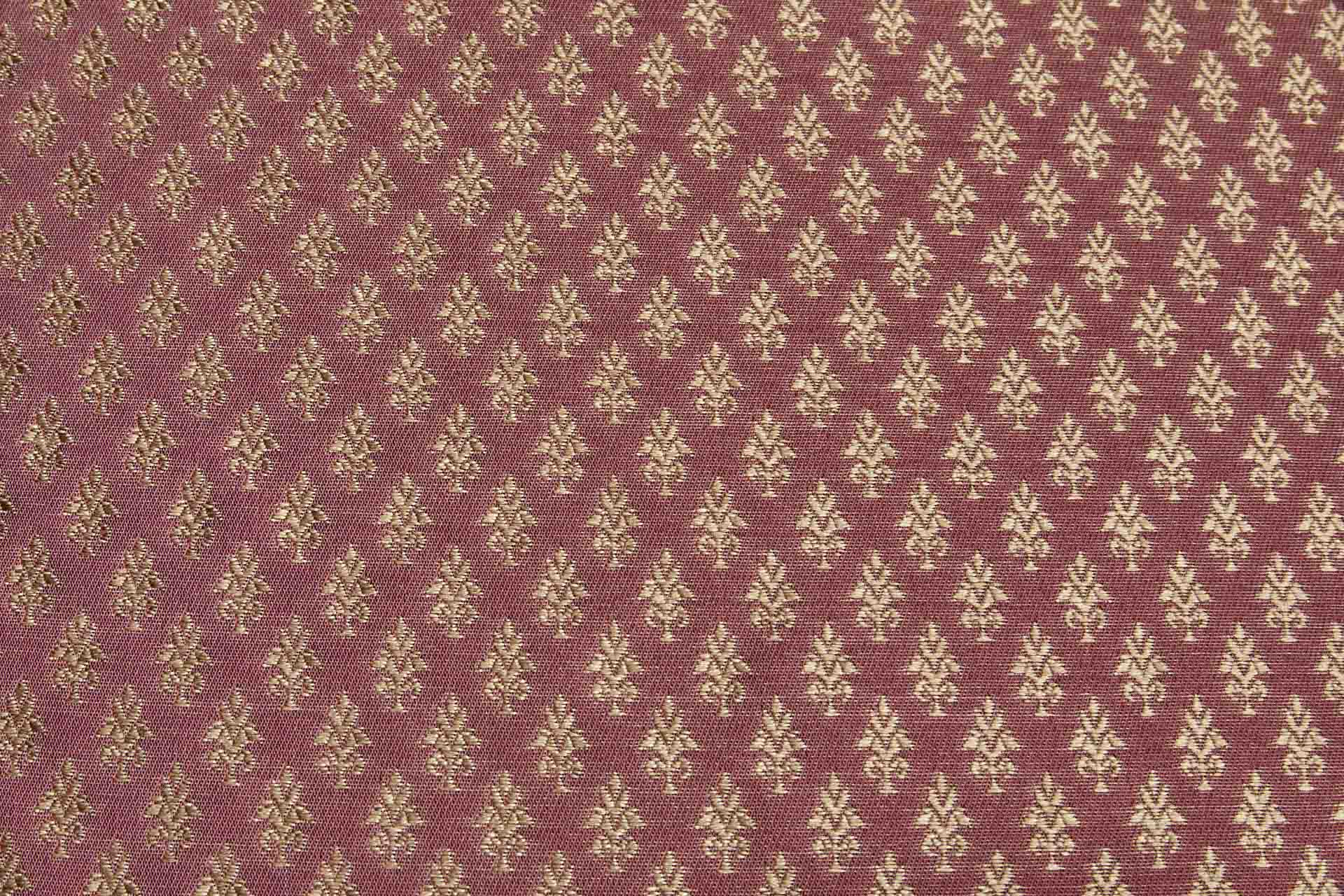"Palm Tree" Banaras Brocade - Red & Antique Gold fabric, image 2 of 9