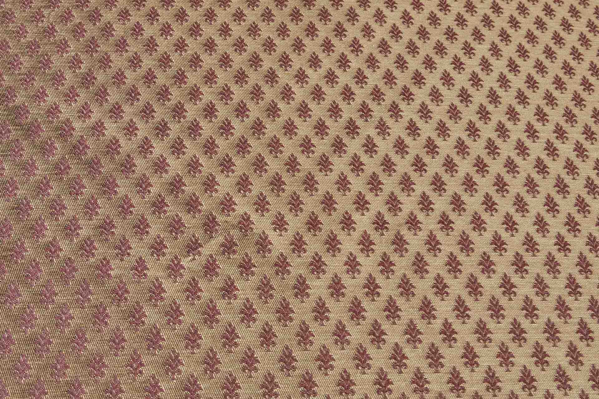 "Palm Tree" Banaras Brocade - Red & Antique Gold fabric, image 5 of 9