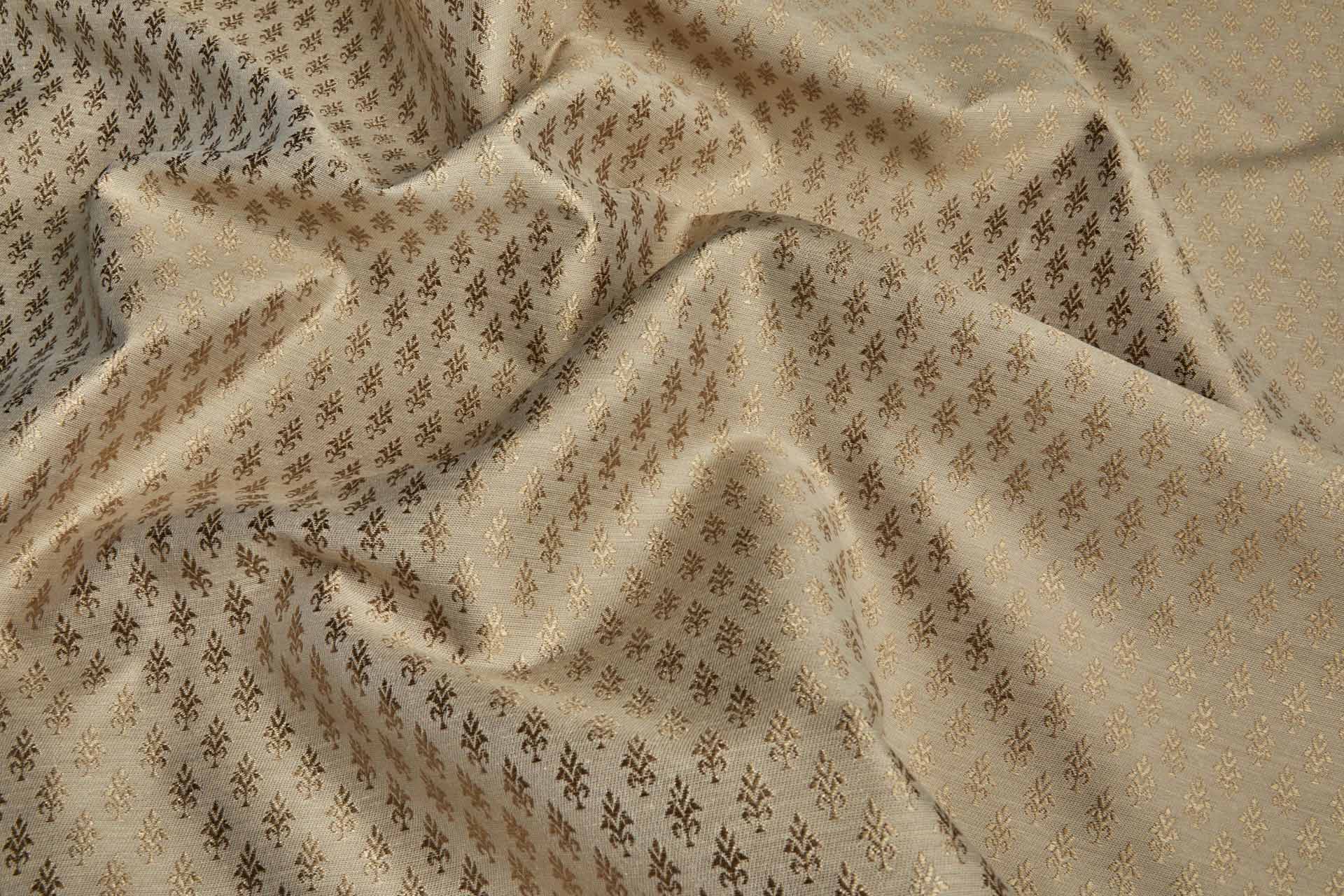 "Palm Tree" Banaras Brocade - Straw Gold & Antique Gold fabric, image 8 of 8
