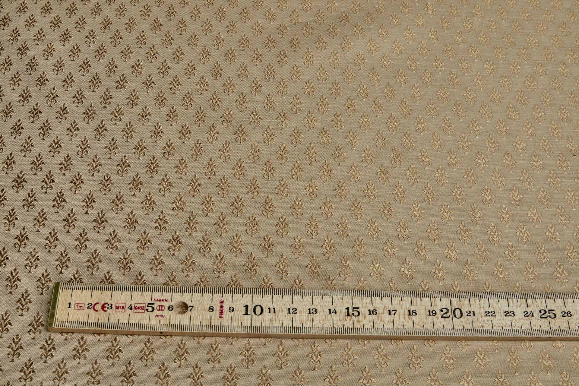 "Palm Tree" Banaras Brocade - Straw Gold & Antique Gold fabric, image 4 of 8