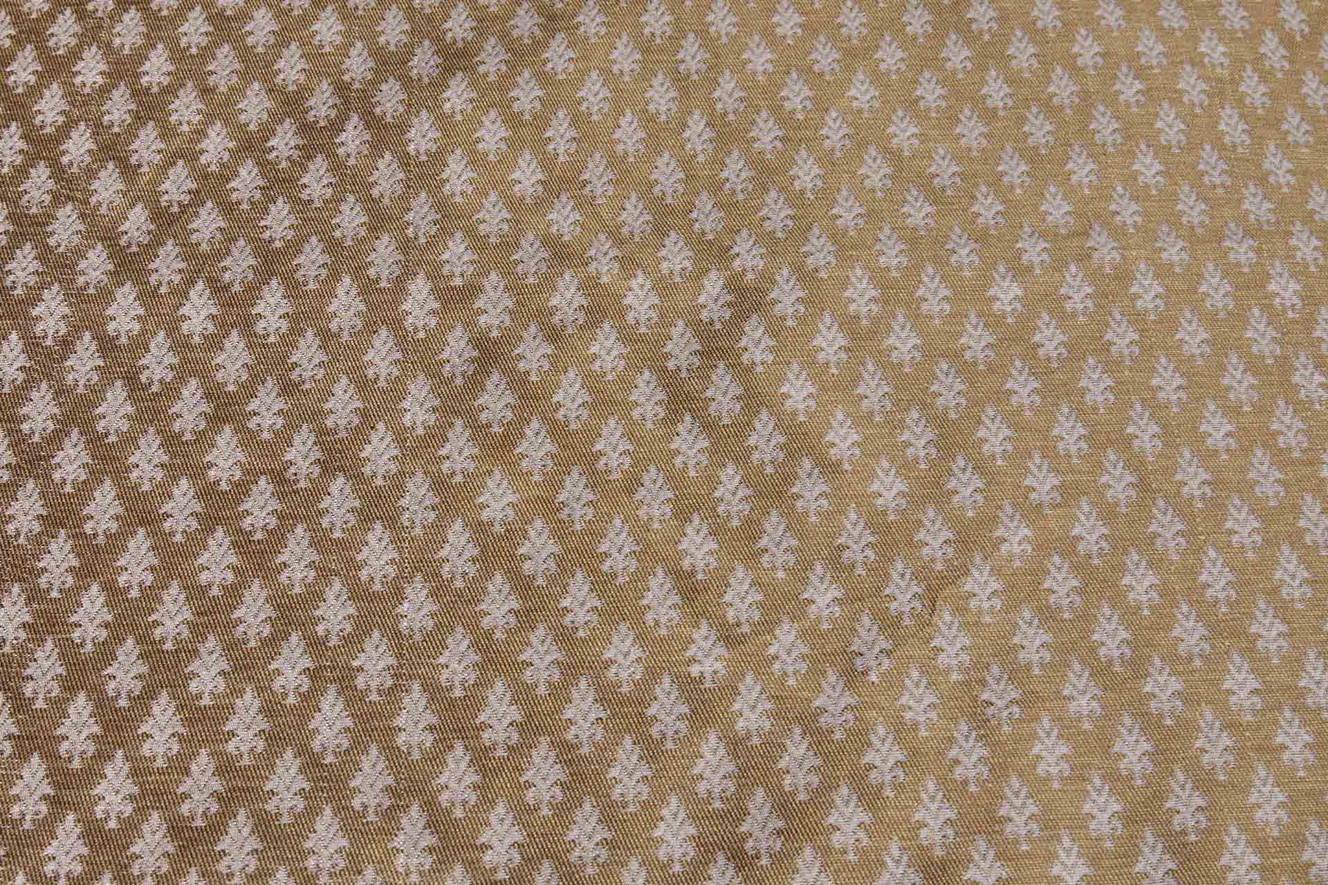 BACK IN STOCK - "Palm Tree" Banaras Brocade - Pale Pink & Antique Gold fabric, image 6 of 9