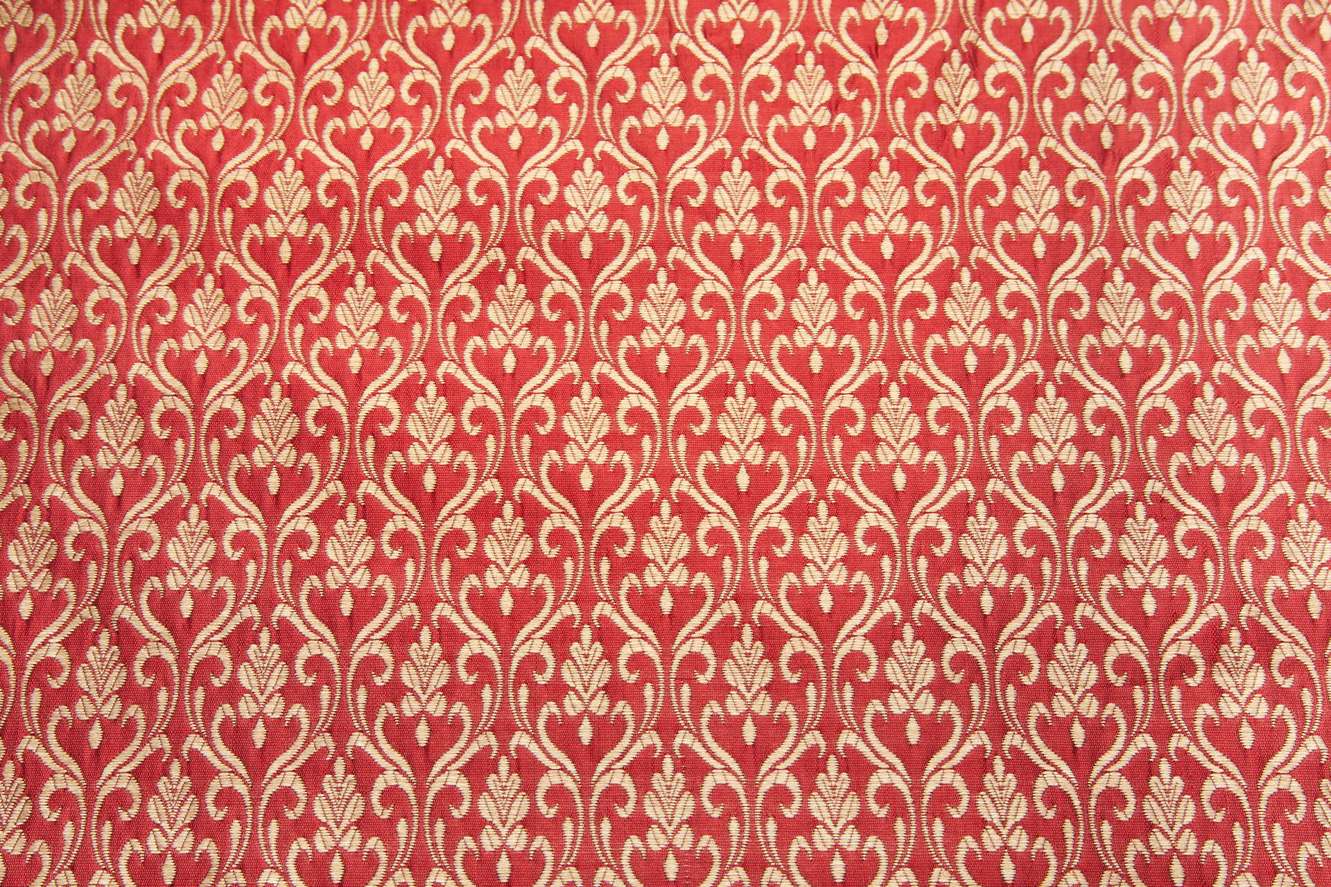Deep Red and Gold Ornamental Brocade fabric, image 10 of 12
