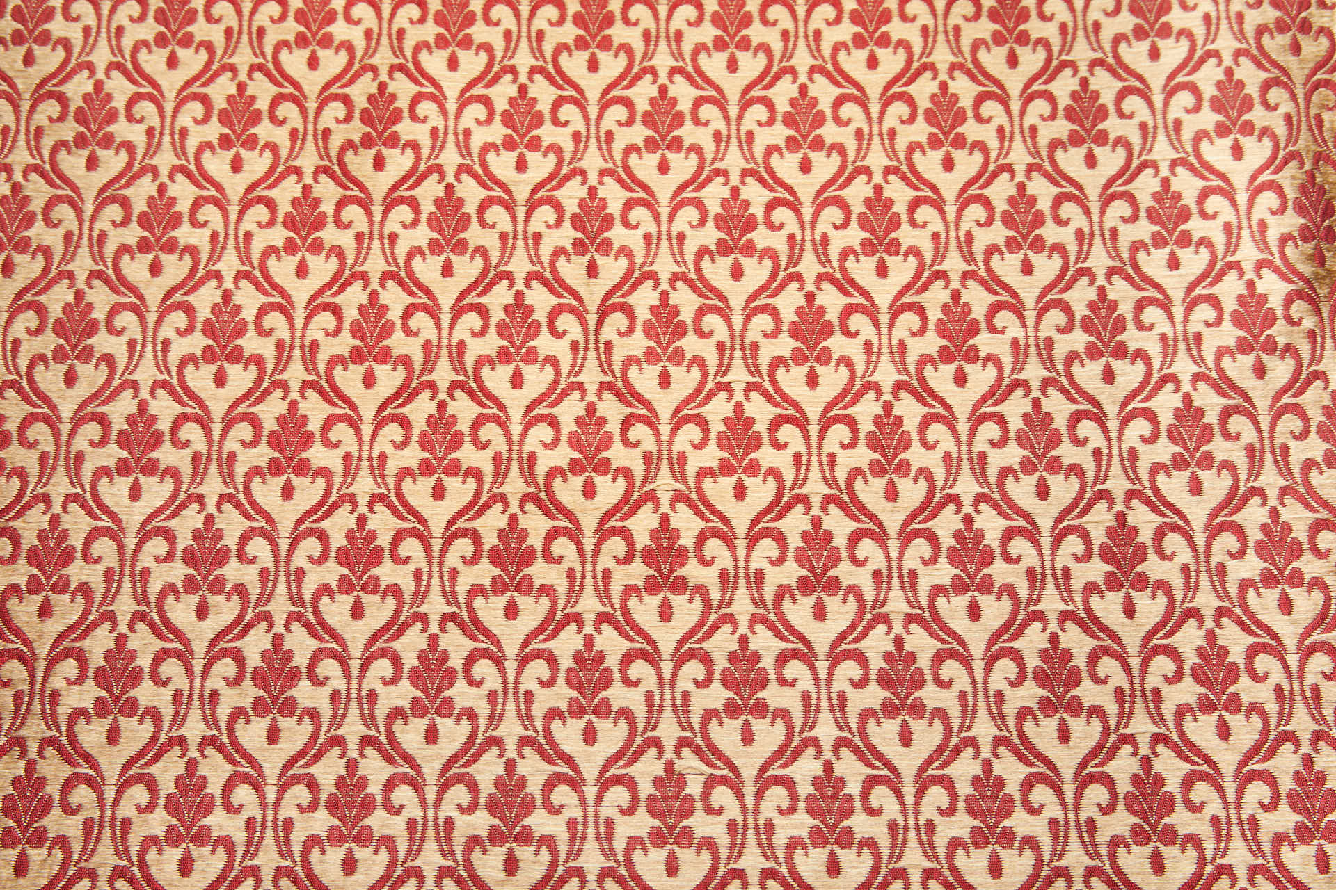 Deep Red and Gold Ornamental Brocade fabric, image 11 of 12