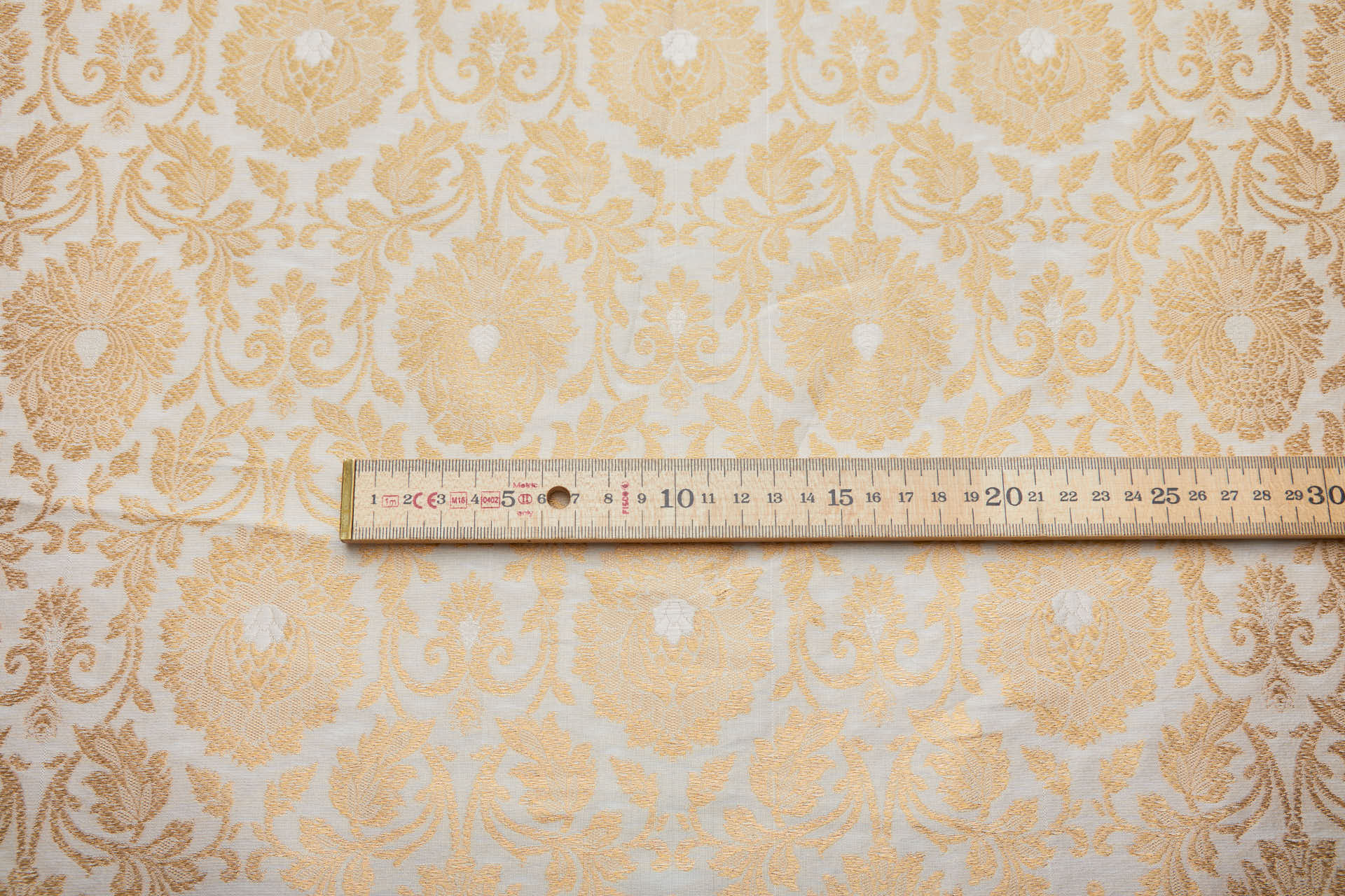 Banaras Brocade - Ivory and Gold fabric, image 7 of 8