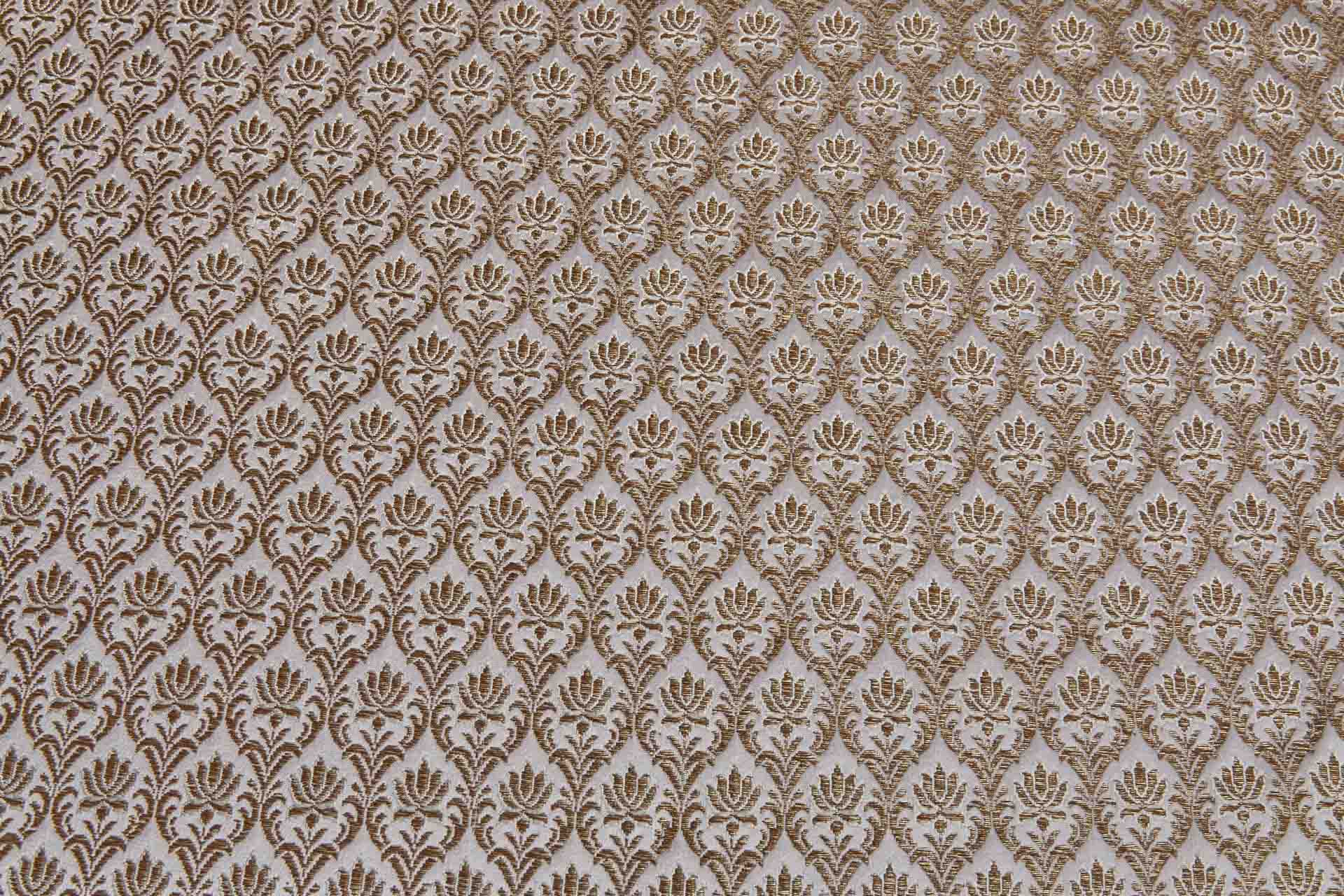 "Lotus Flower" Banaras Brocade - Pale Pink & Metallic Gold fabric, image 6 of 6