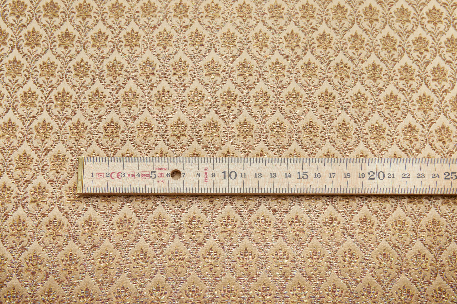 "Lotus Flower" Banaras Brocade - Sandy Gold & Metallic Gold fabric, image 7 of 12