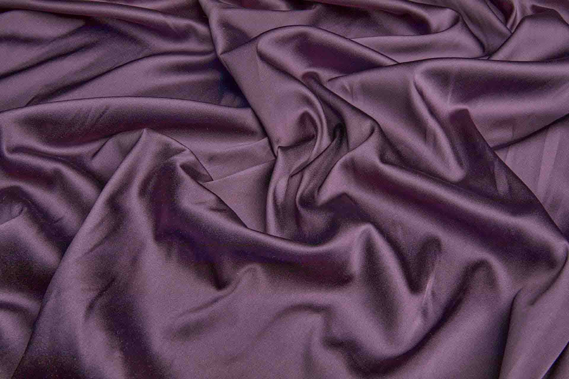 Soft Medium Weight Stretch Satin - Aubergine fabric, image 6 of 6