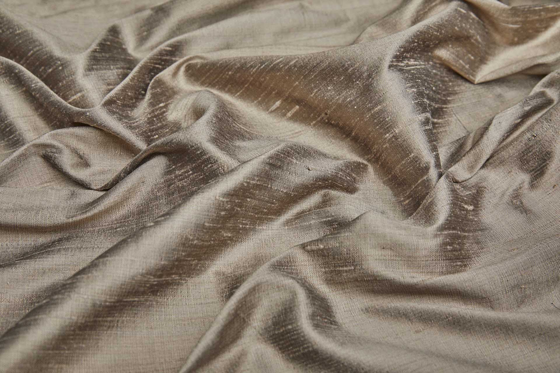 Textured Silk Dupion - Mushroom fabric