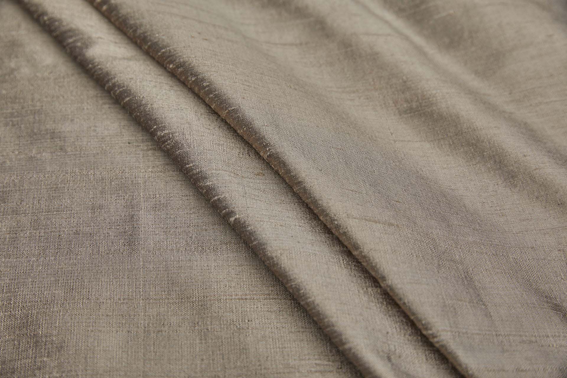 Textured Silk Dupion - Mushroom fabric, image 3 of 8
