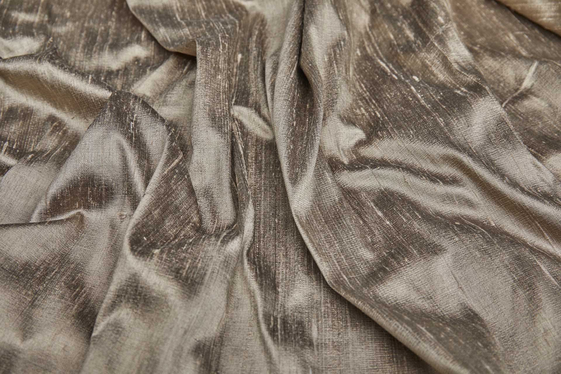 Textured Silk Dupion - Mushroom fabric, image 4 of 8