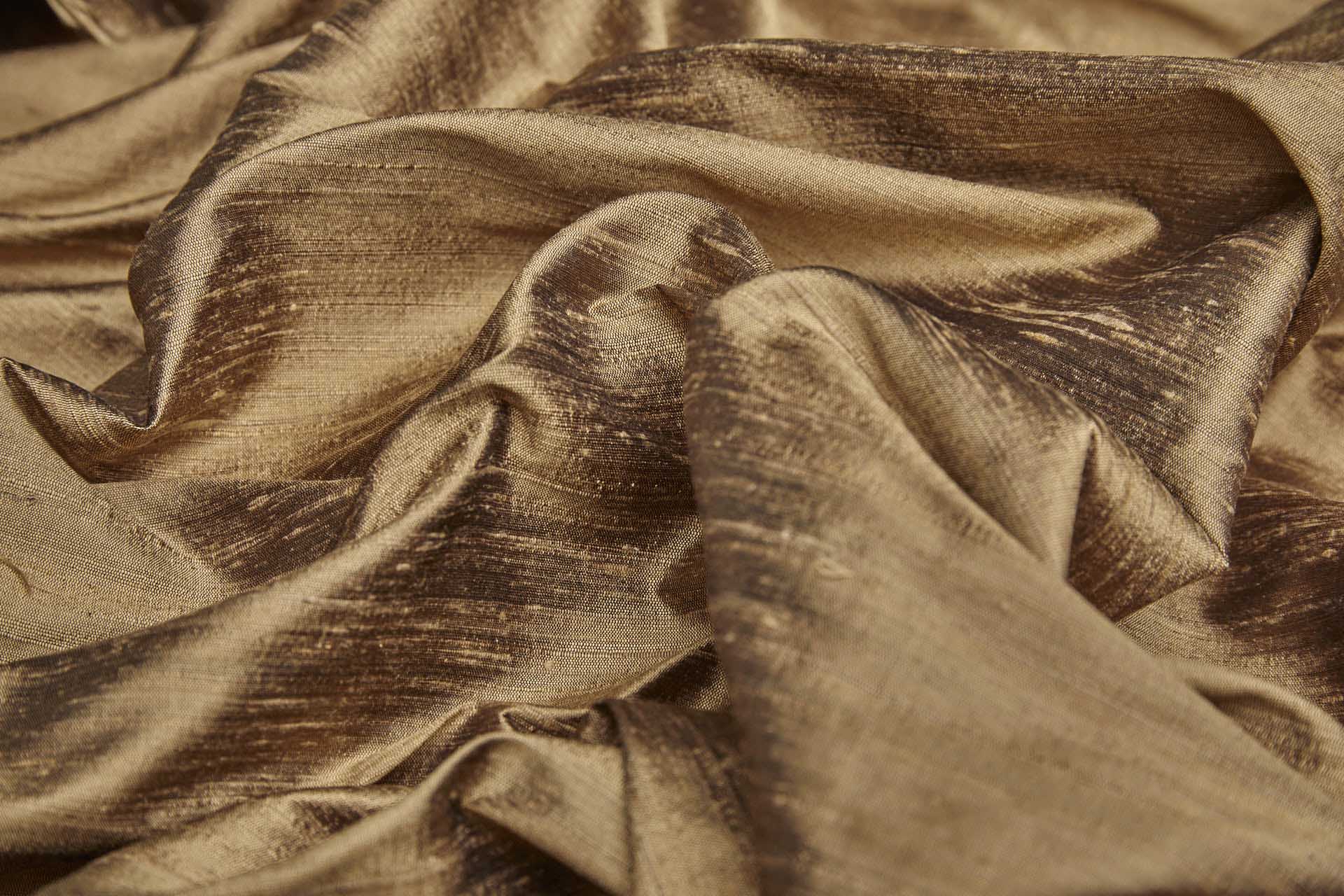 Textured Silk Dupion - Gingerbread fabric, image 7 of 8