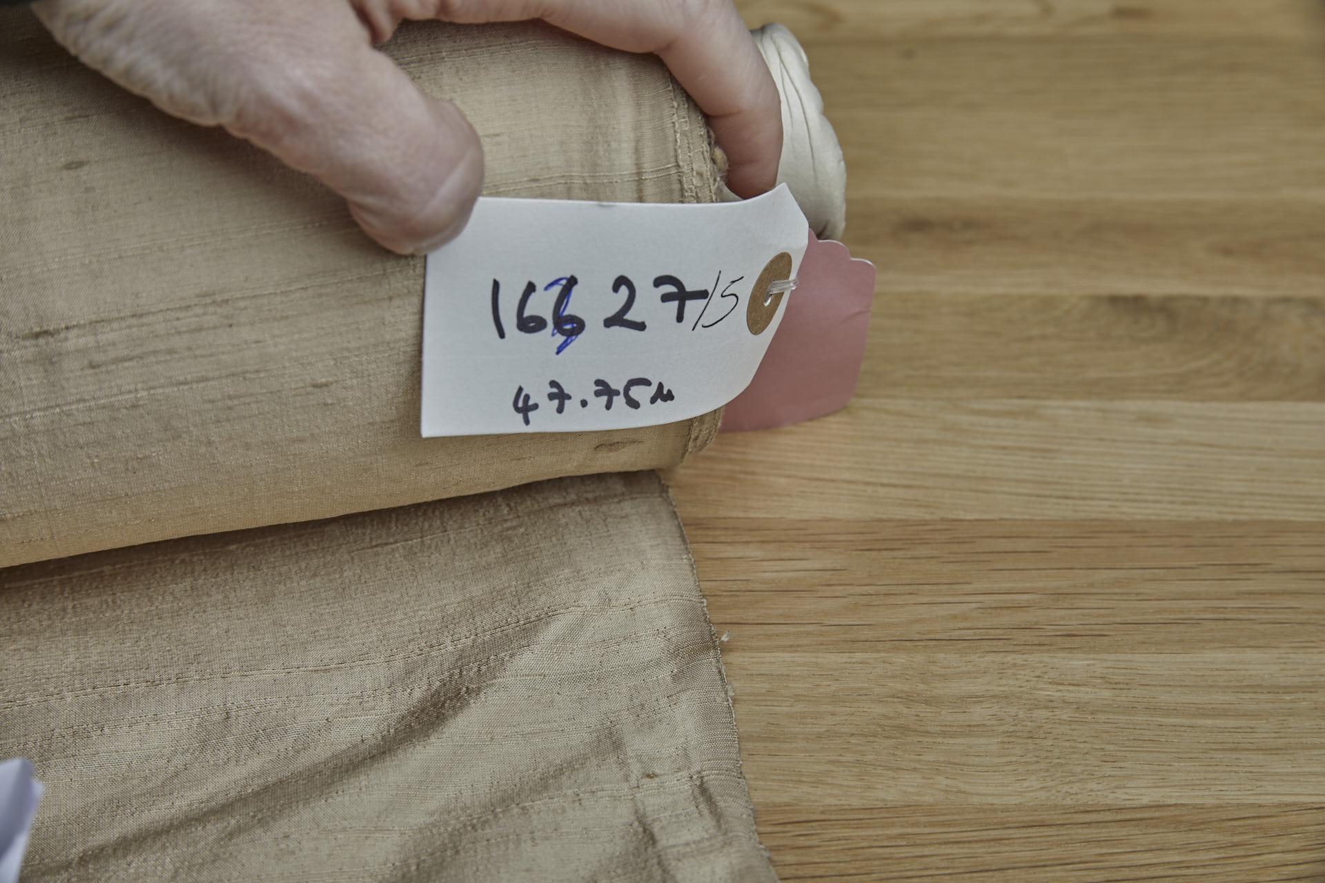 Textured Silk Dupion - Warm Beige fabric, image 2 of 10