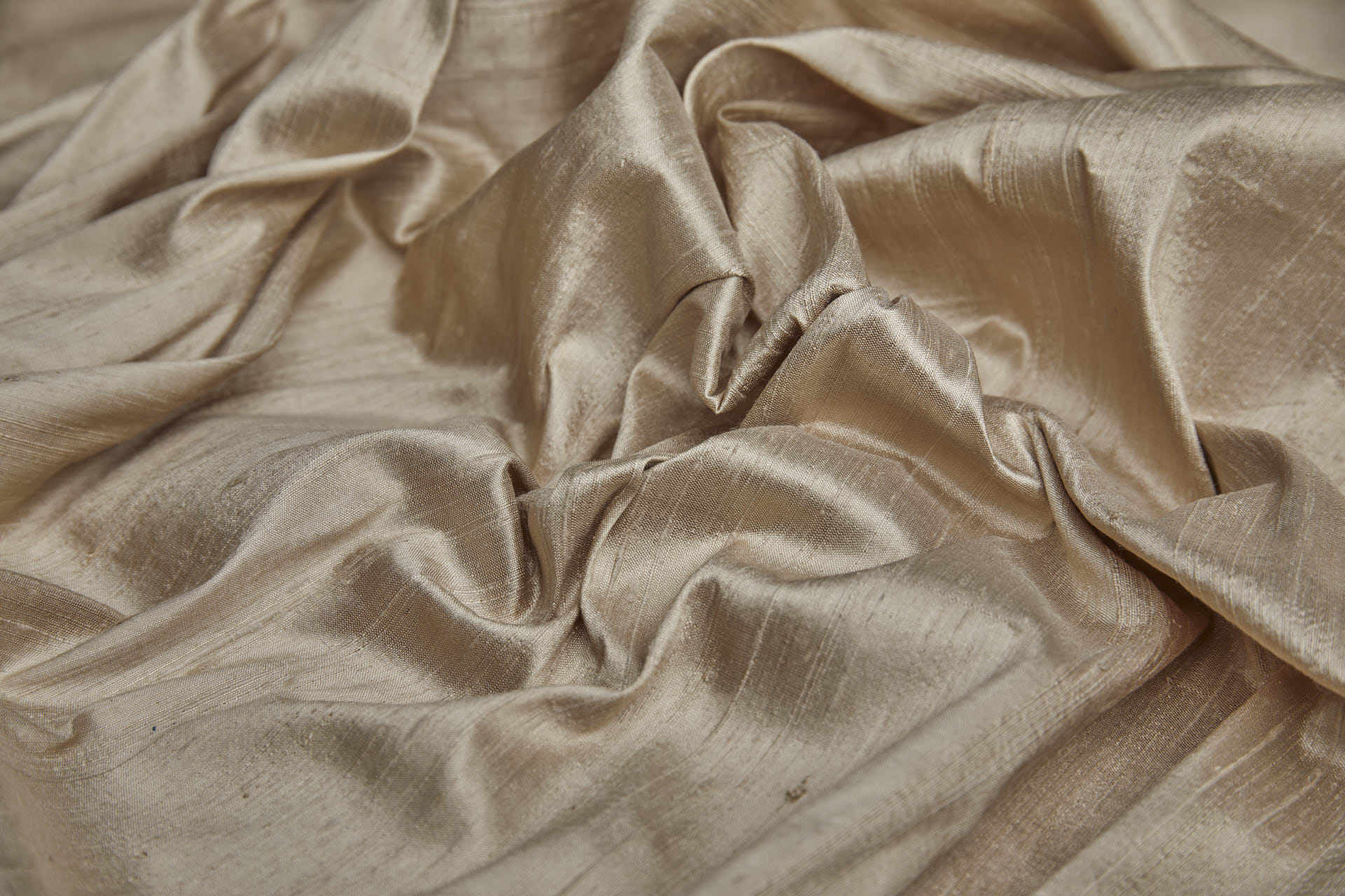 Textured Silk Dupion - Warm Beige fabric, image 3 of 10