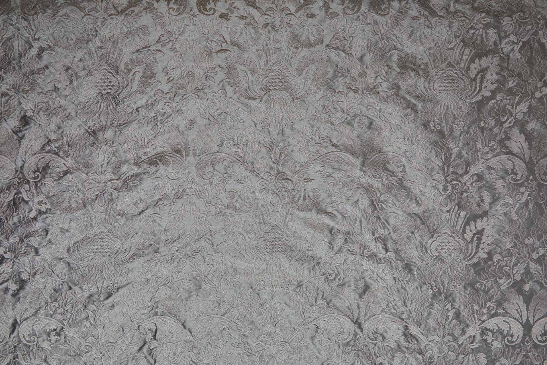 Heavy Jacquard Style Embroidery - Silver Grey - 135 cm fabric, image 2 of 7