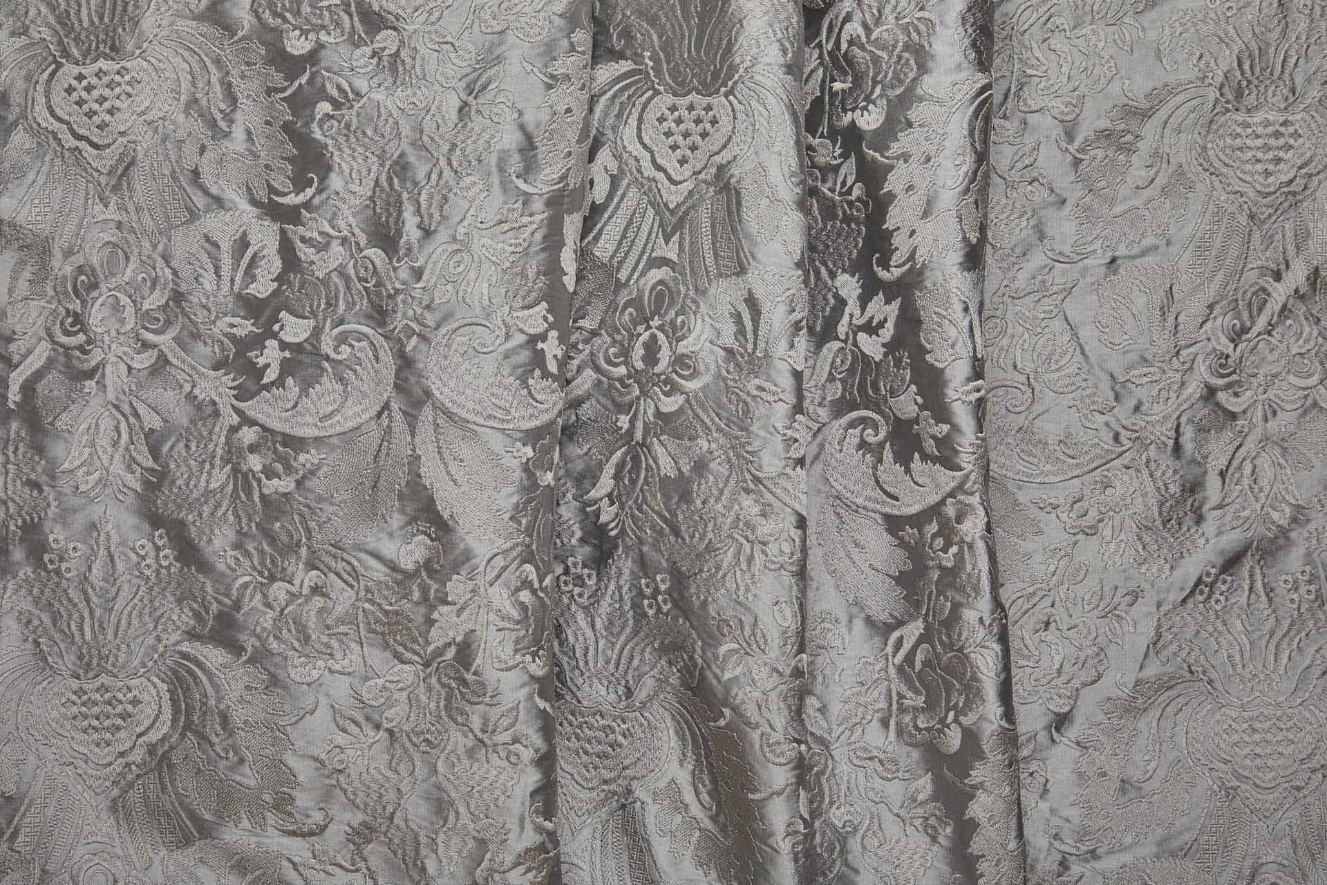 Heavy Jacquard Style Embroidery - Silver Grey - 135 cm fabric, image 4 of 7