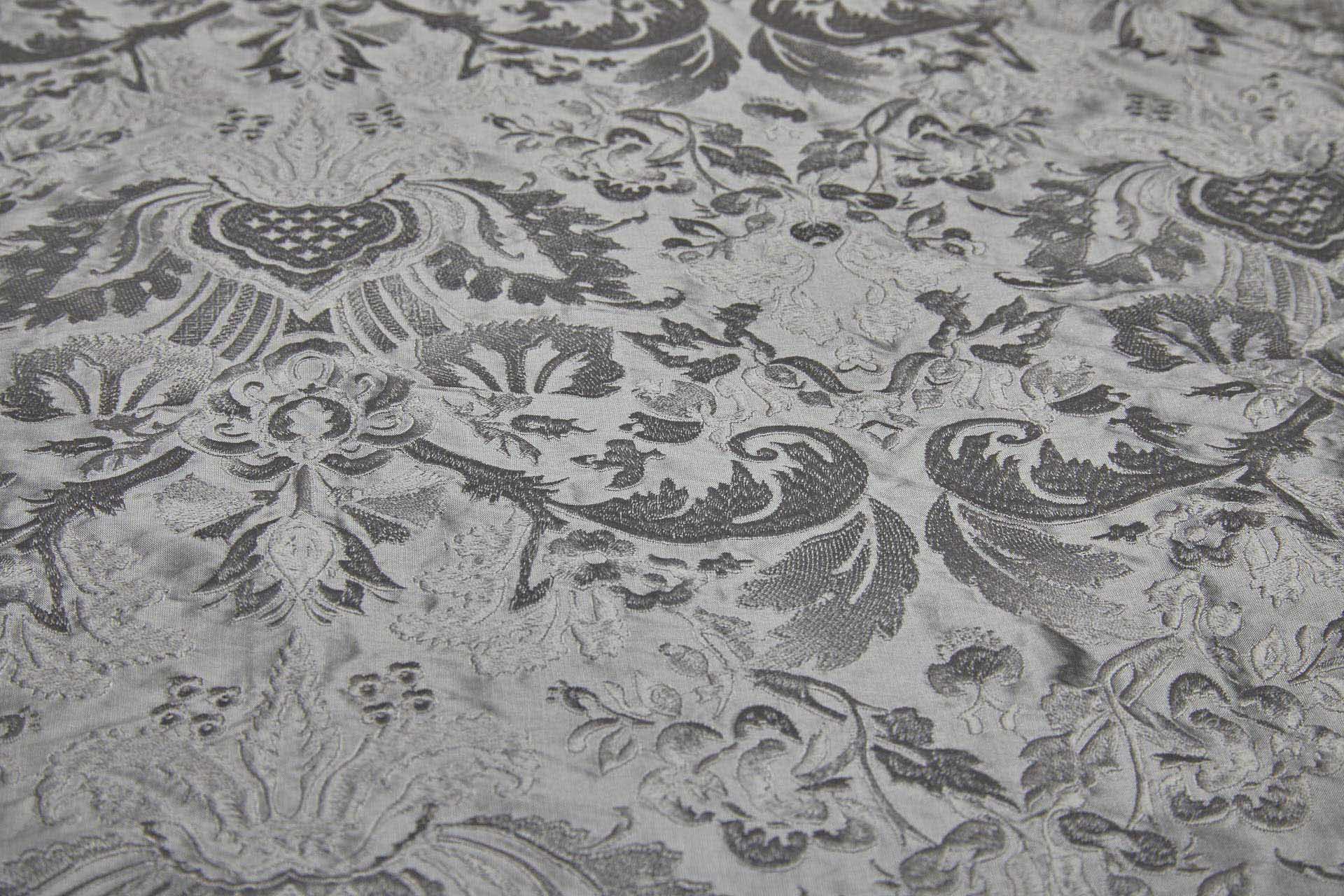 Heavy Jacquard Style Embroidery - Silver Grey - 135 cm fabric, image 6 of 7