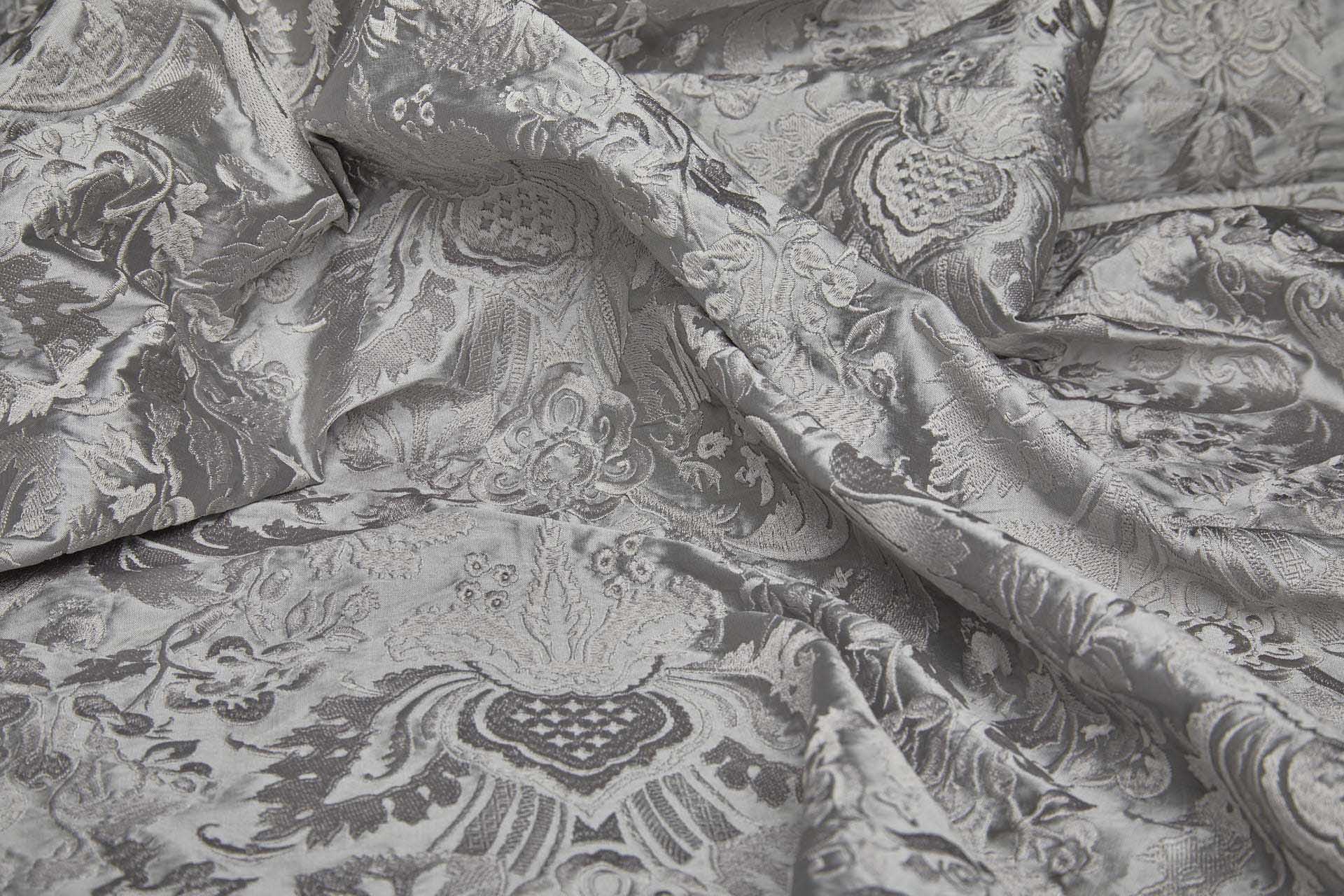 Heavy Jacquard Style Embroidery - Silver Grey - 135 cm fabric, image 7 of 7