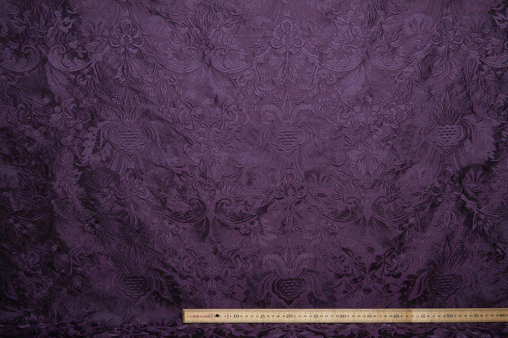 Heavy Jacquard Style Embroidery - Deep Plum - 135 cm fabric, image 3 of 8