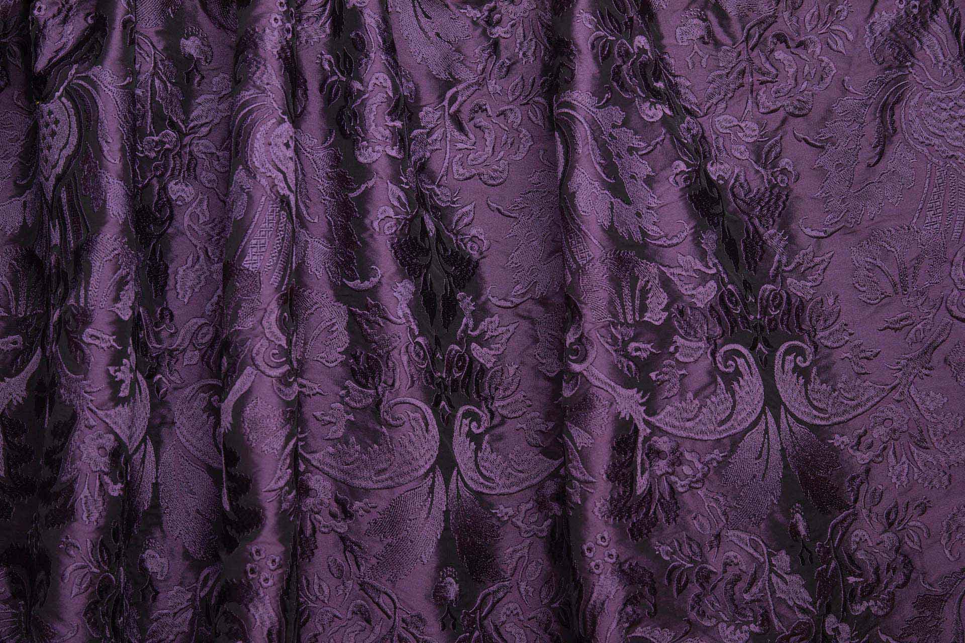 Heavy Jacquard Style Embroidery - Deep Plum - 135 cm fabric, image 5 of 8