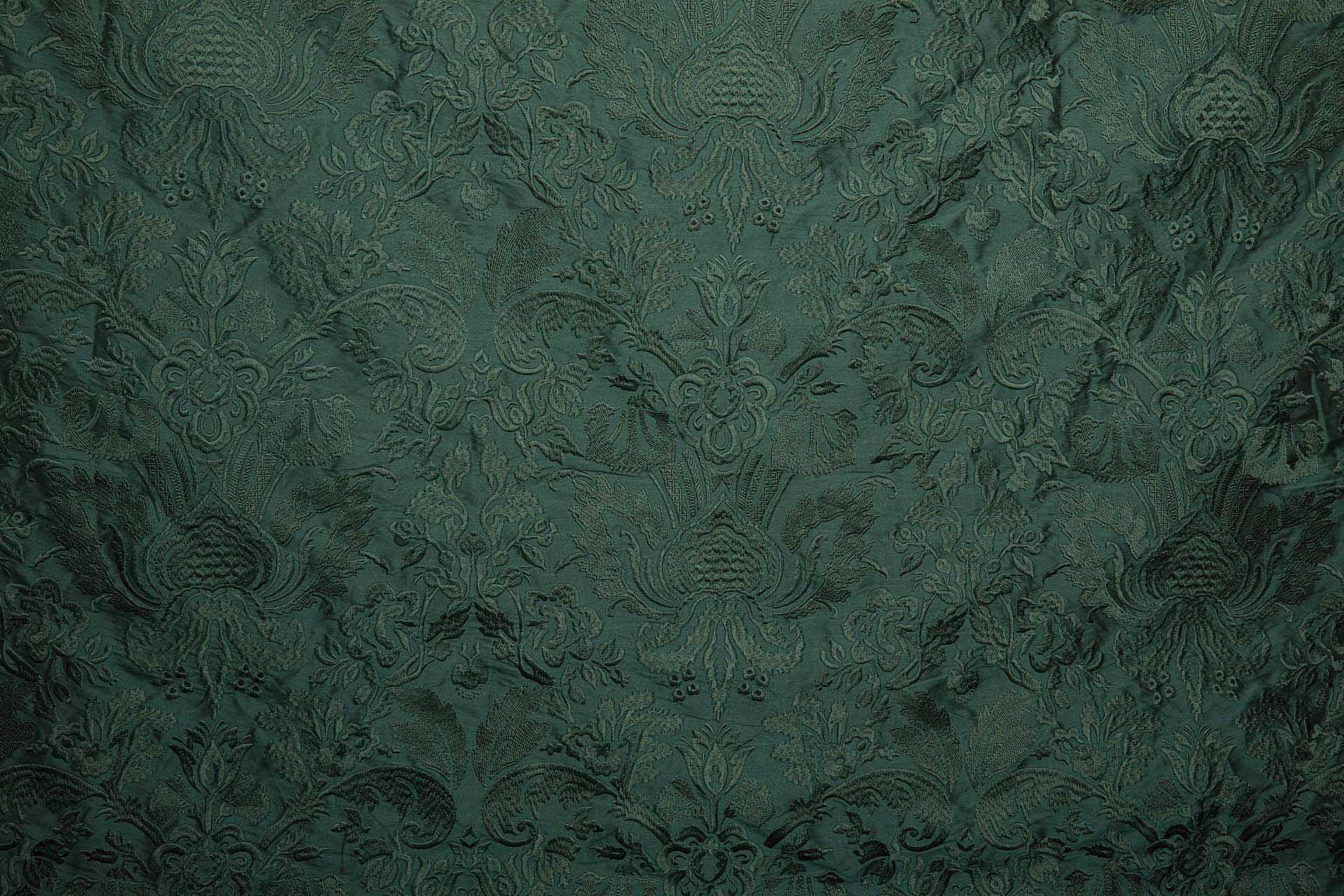 Heavy Jacquard Style Embroidery - Dark Green - 135 cm fabric, image 2 of 7