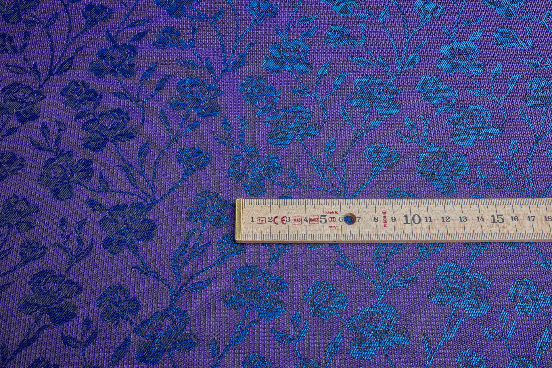 Rose Vine Jacquard - Black, Purple & Blue fabric, image 7 of 8
