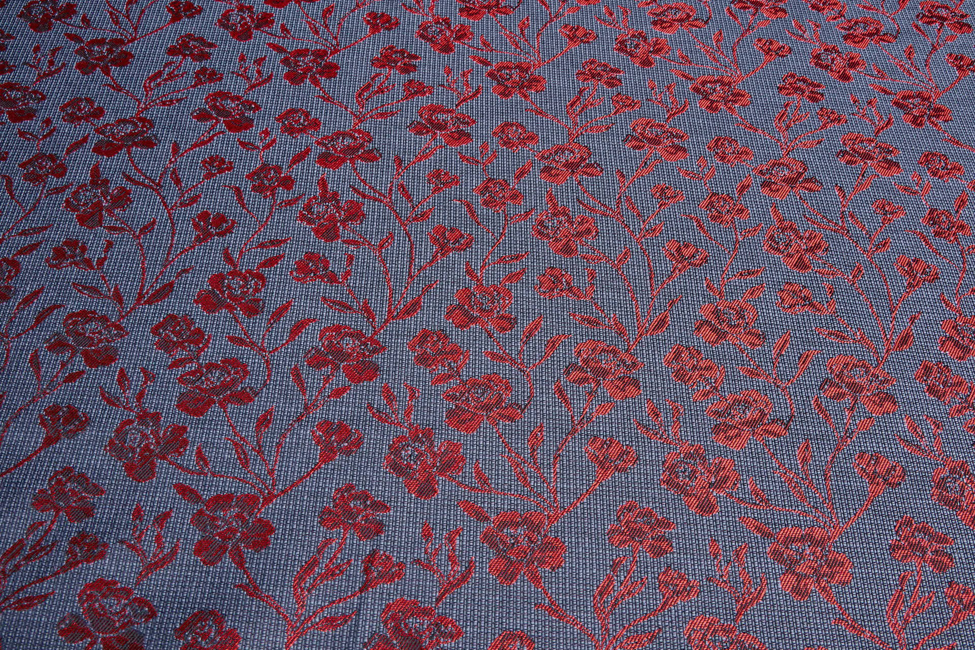 Rose Vine Jacquard - Black, Grey, Coral Red fabric, image 9 of 9