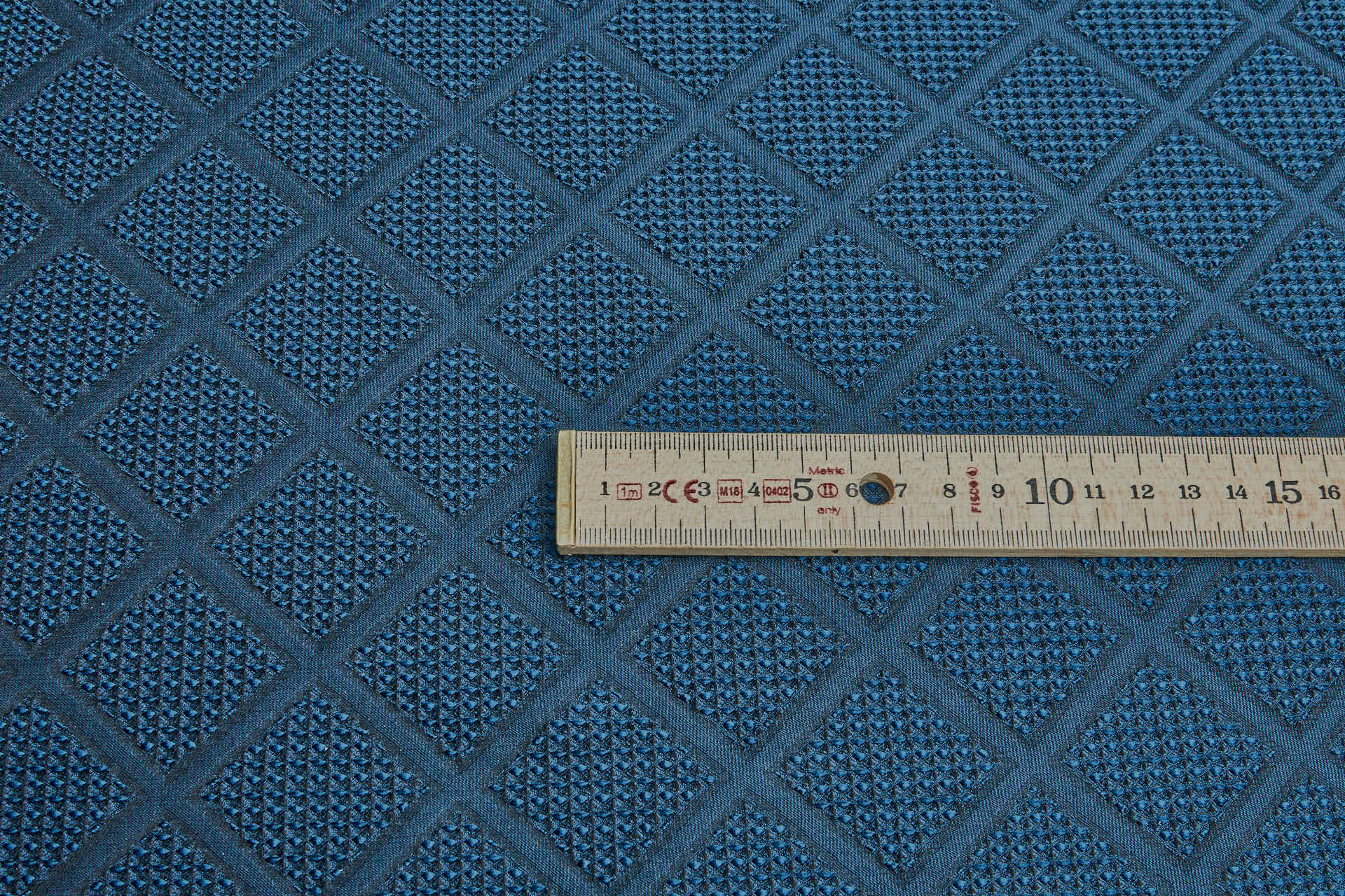 Diamond Waffle Jacquard - Blue fabric, image 5 of 7