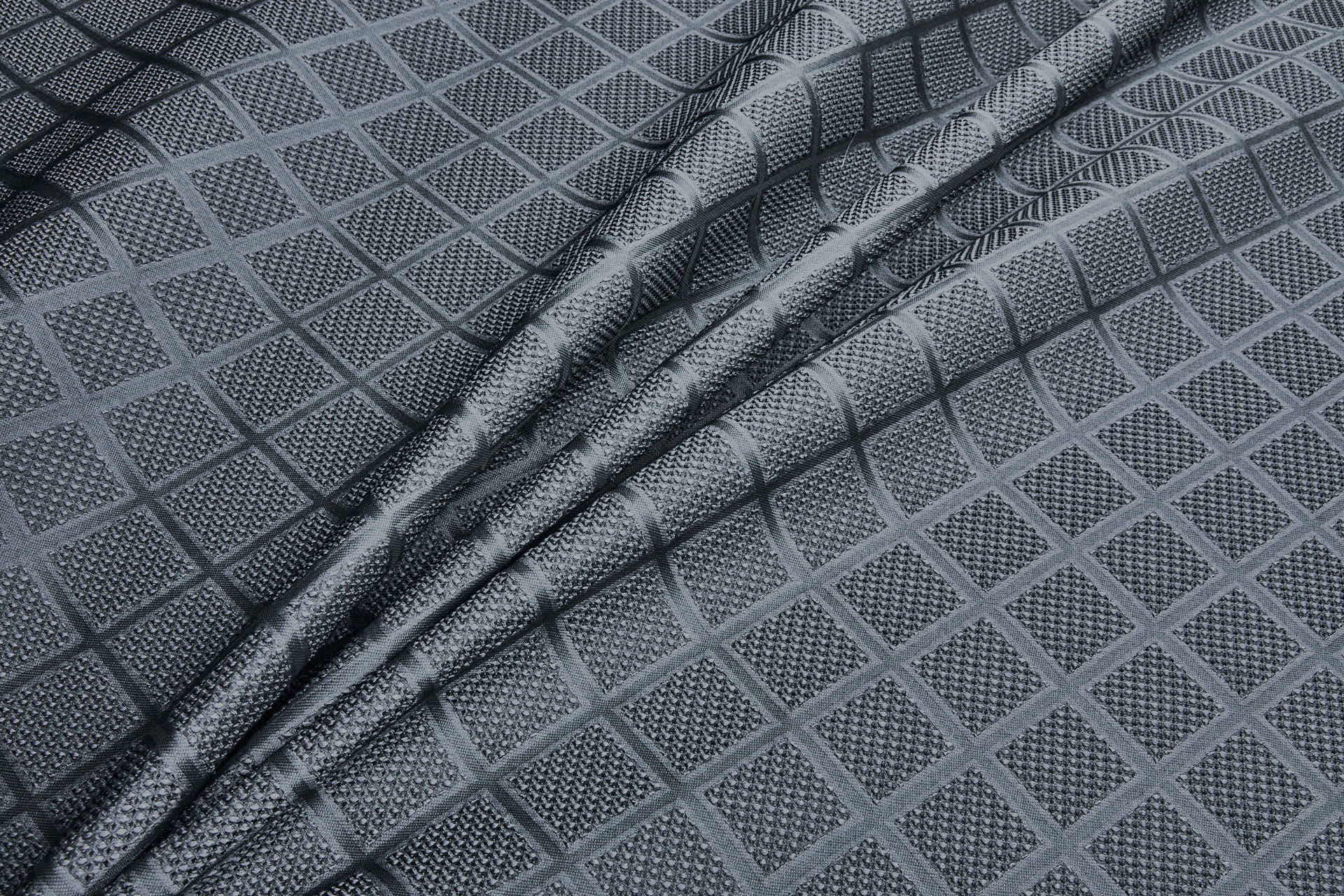 Diamond Waffle Jacquard - Charcoal fabric, image 5 of 7