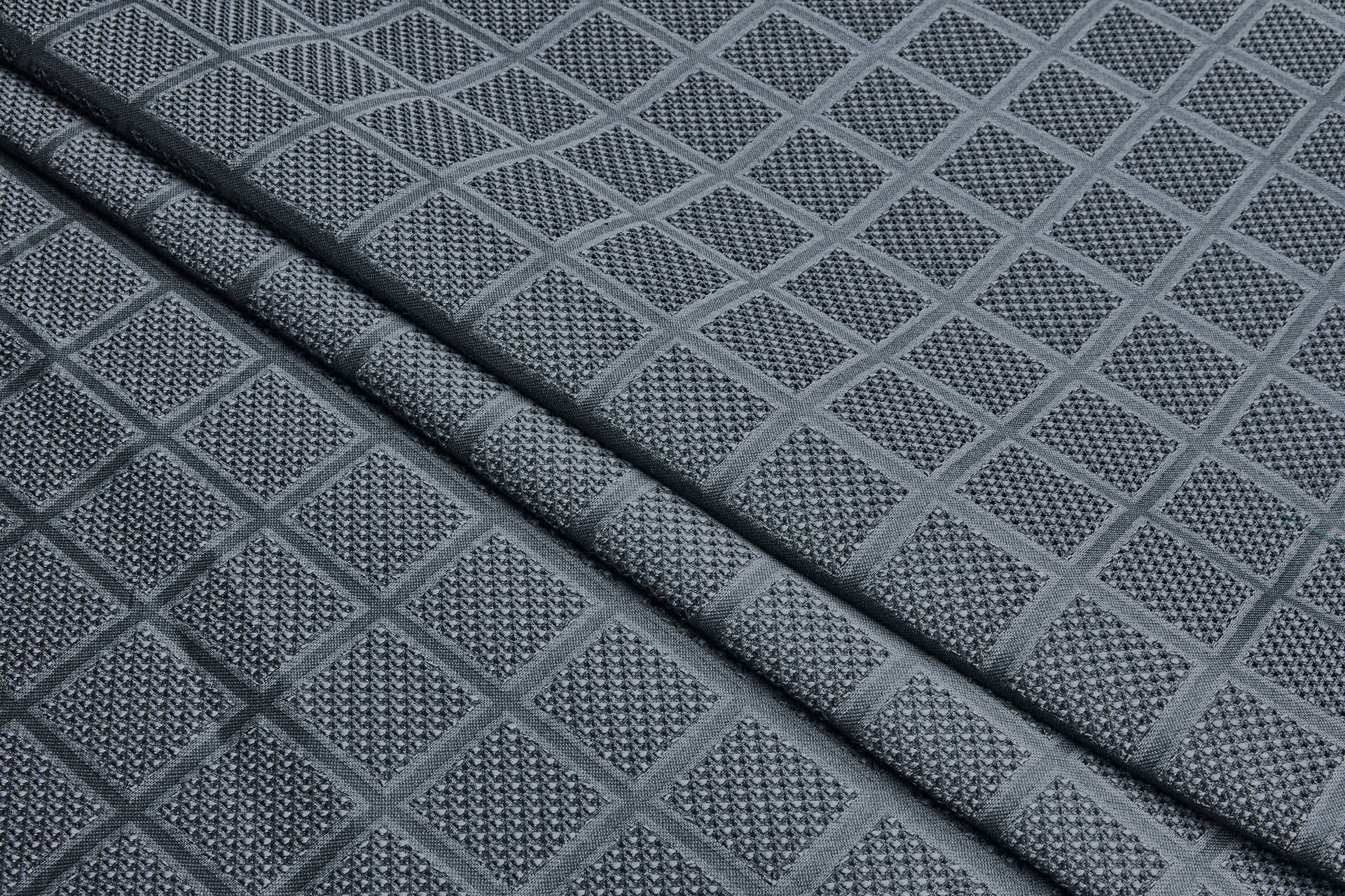 Diamond Waffle Jacquard - Charcoal fabric
