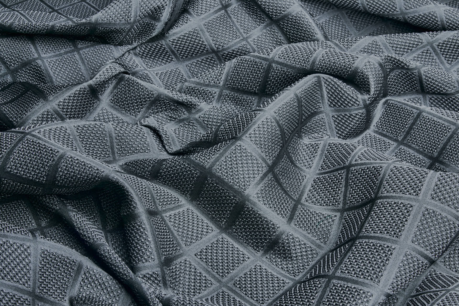Diamond Waffle Jacquard - Charcoal fabric, image 4 of 7
