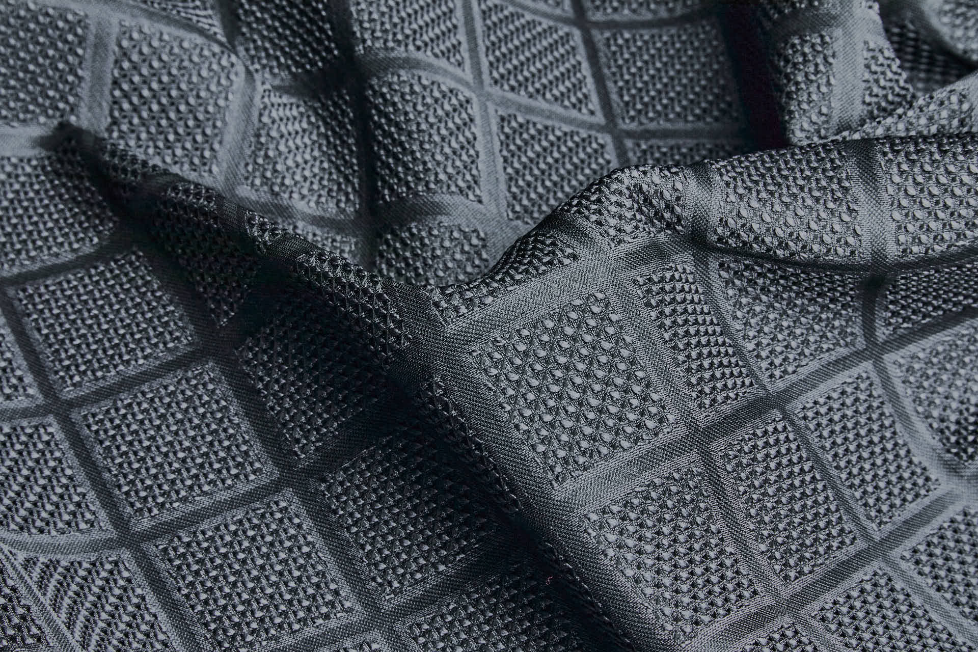 Diamond Waffle Jacquard - Charcoal fabric, image 3 of 7