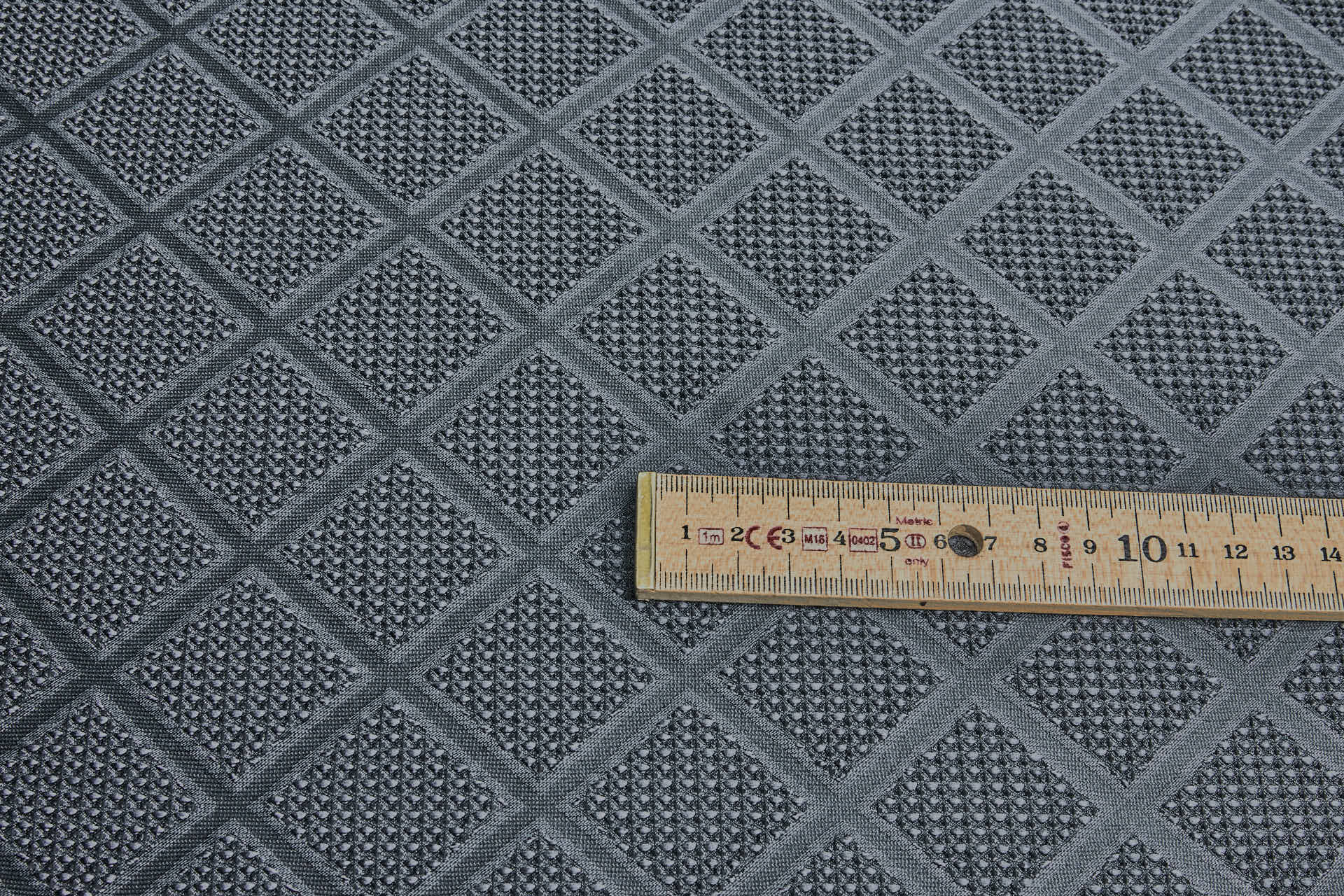 Diamond Waffle Jacquard - Charcoal fabric, image 2 of 7
