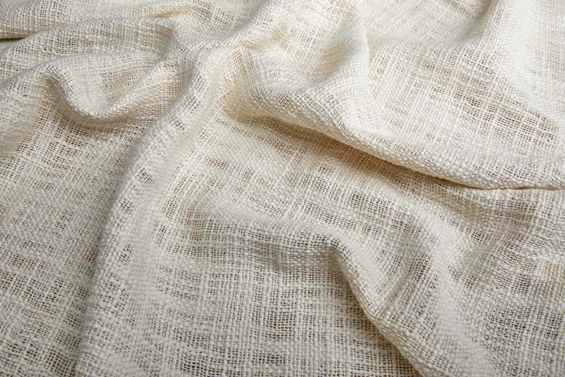 Chunky Sheer Weave Cotton Matka - Ivory fabric, image 6 of 7