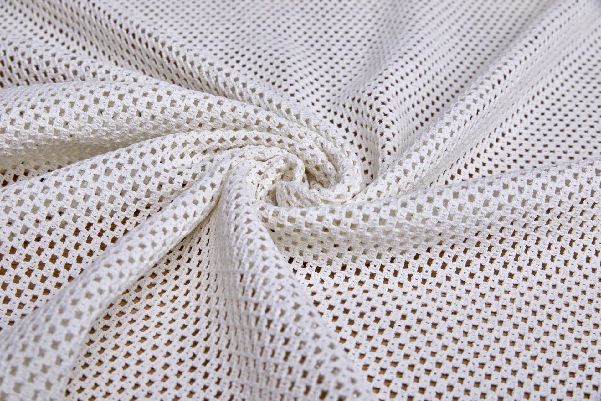 Woven Cotton Mesh - Ivory fabric