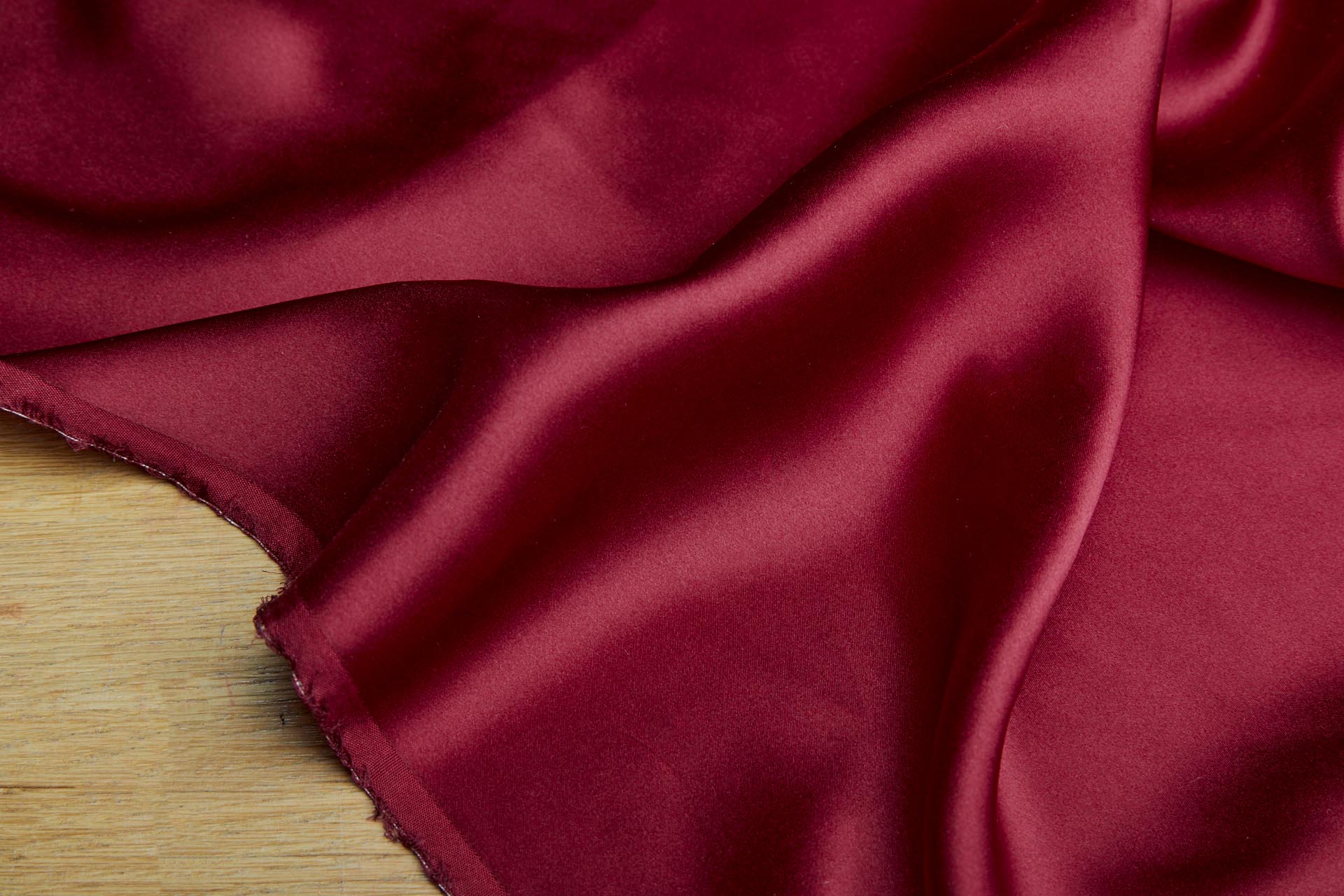 Merlot Red Silk Satin fabric, image 5 of 9
