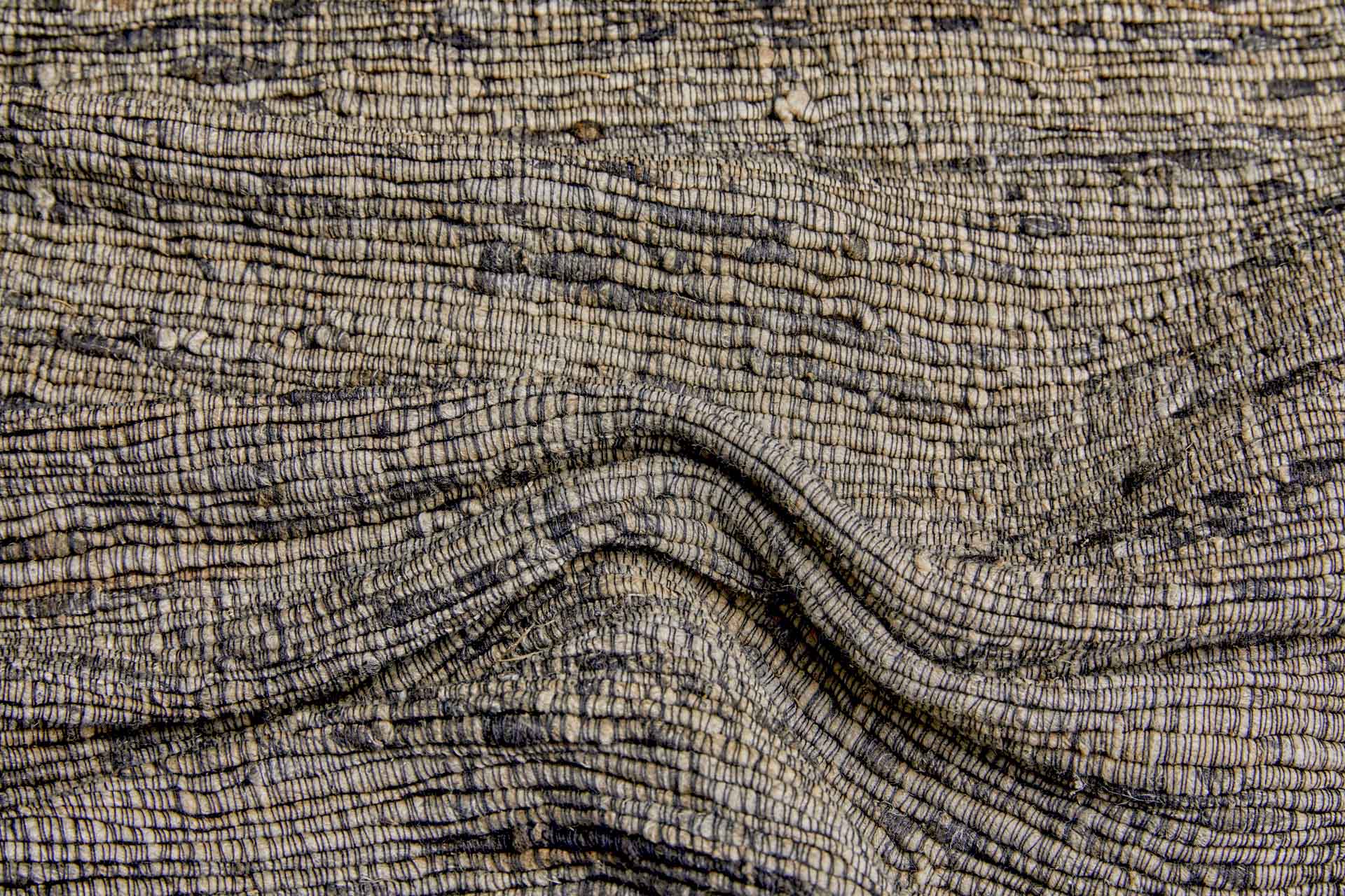 Chunky "Treebark" Silk Weave - Black / Natural fabric, image 4 of 6