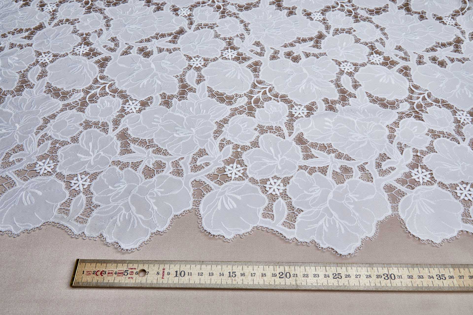 Cut-Out Embroidery - Lenten Rose Ivory fabric, image 2 of 15
