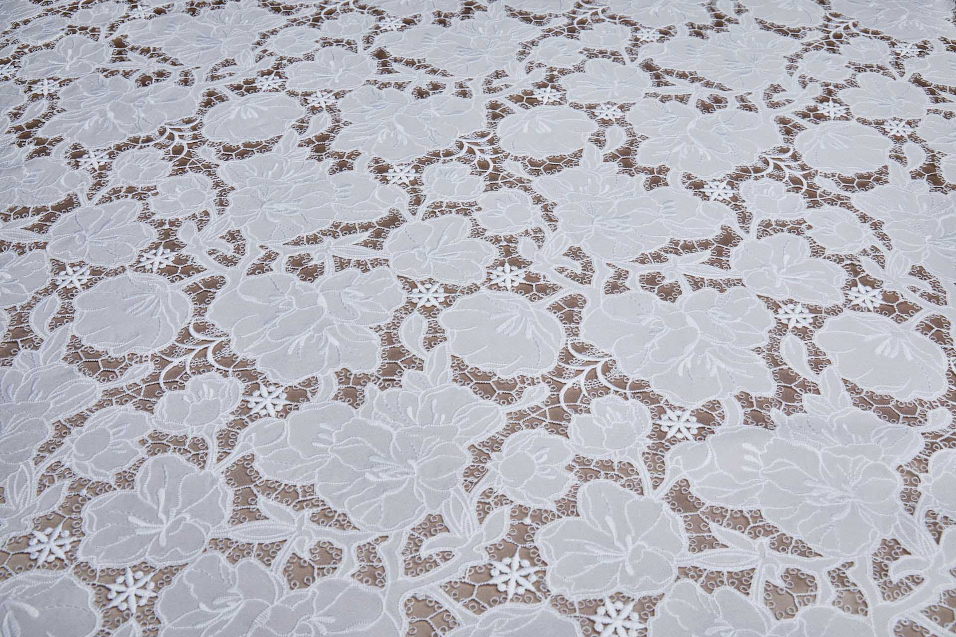 Cut-Out Embroidery - Lenten Rose Ivory fabric, image 3 of 15