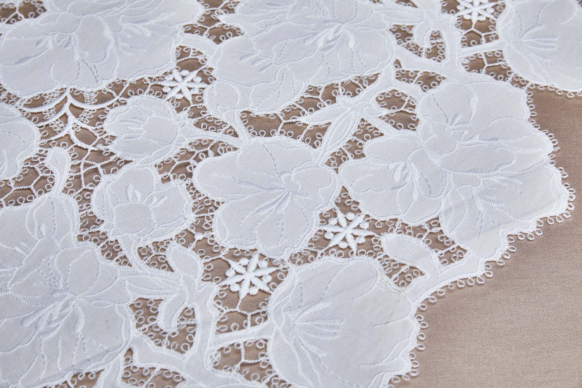 Cut-Out Embroidery - Lenten Rose Ivory fabric, image 7 of 15