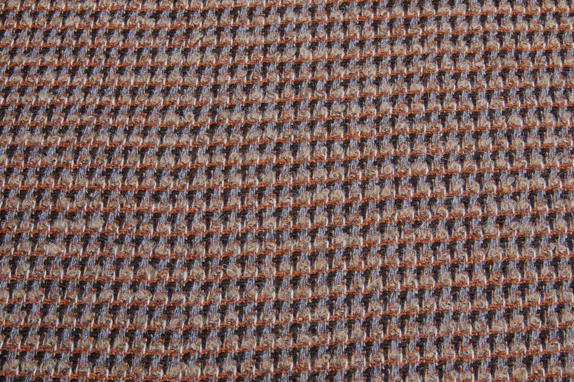 Reversible Patterned Stripe Wool - Taupe, Grey, Rust and Brown fabric, image 2 of 11
