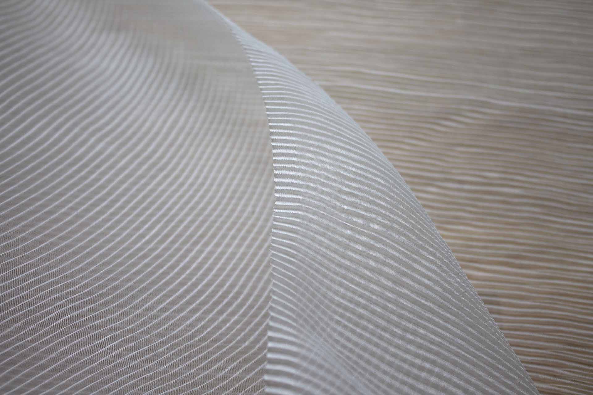 Pleated Silk Organza - Off White fabric