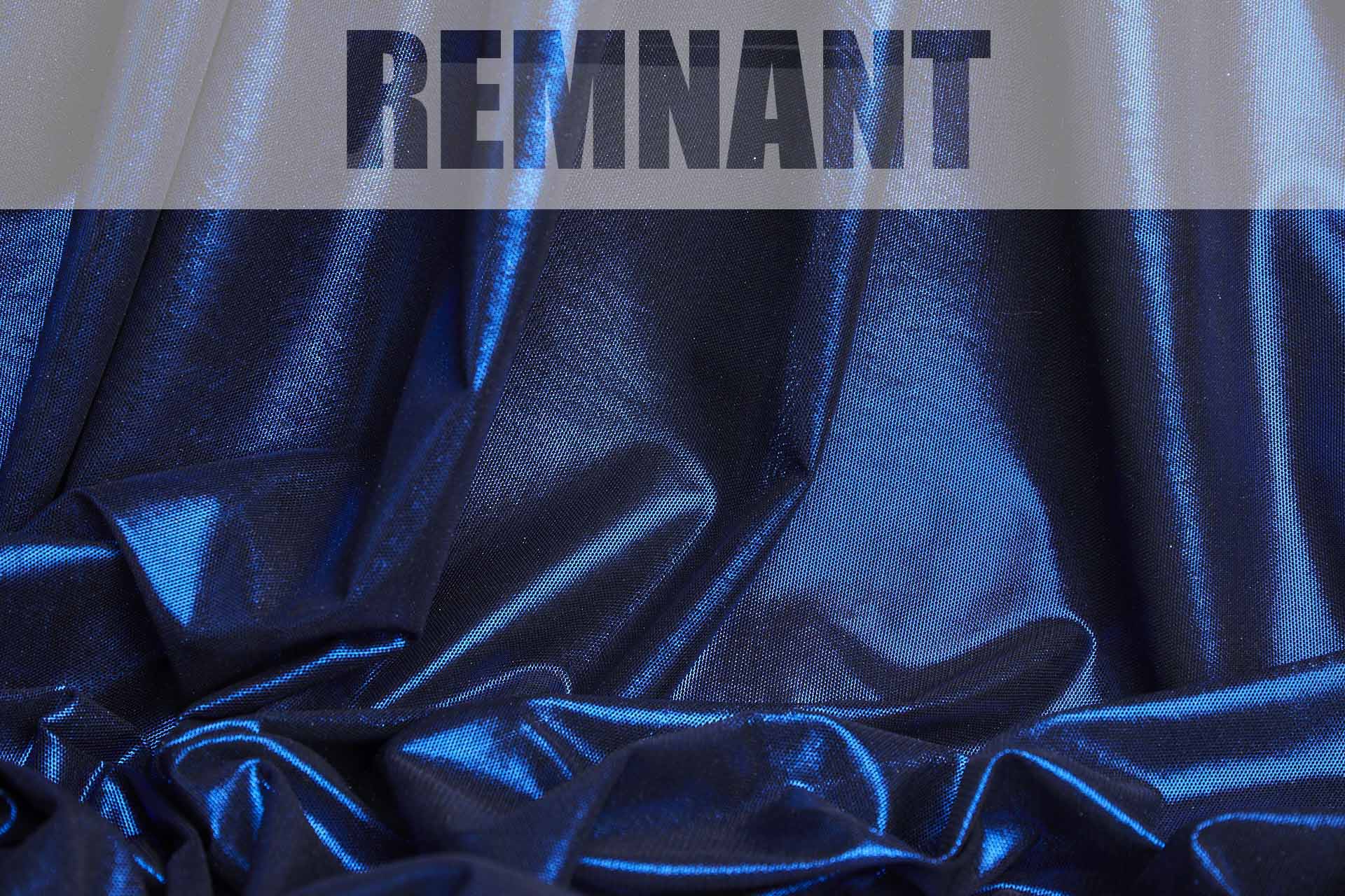 Foiled Stretch Tulle Bodystocking - Black / Blue - 0.5m Piece fabric