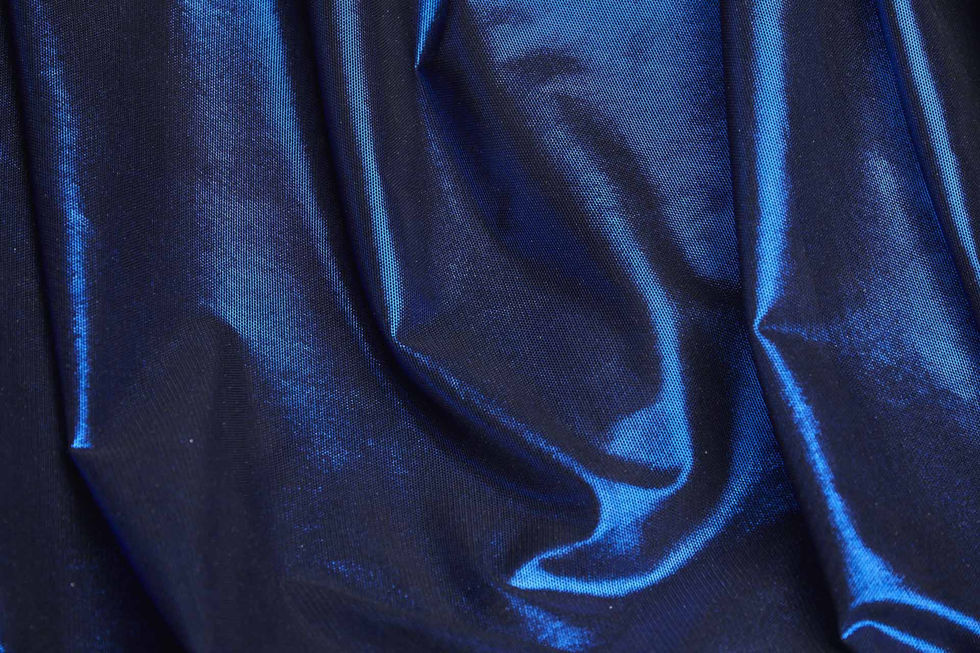 Foiled Stretch Tulle Bodystocking - Black / Blue - 0.5m Piece fabric, image 3 of 9