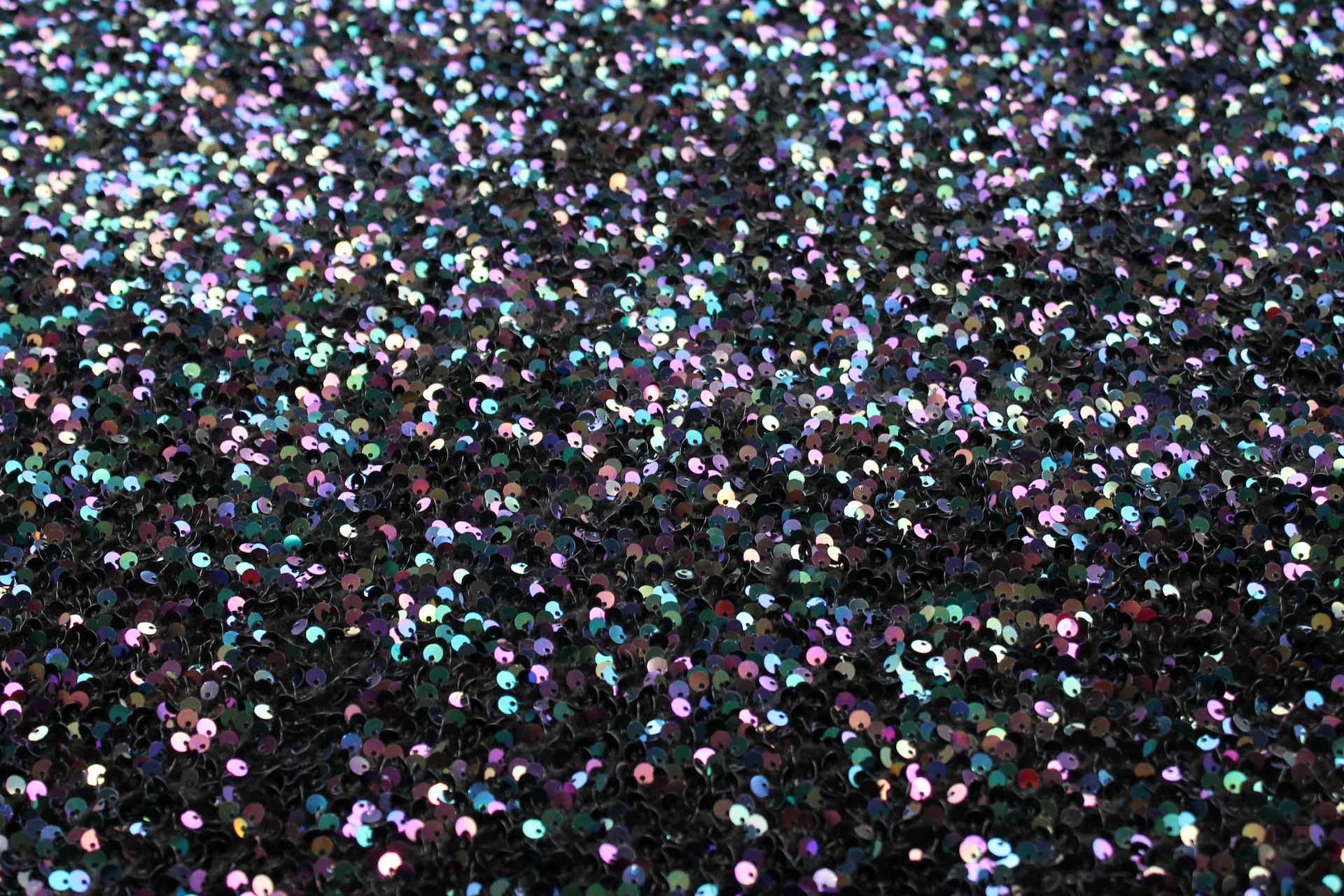 Black Stretch Velour with Iridescent Black Sequins fabric, image 5 of 6