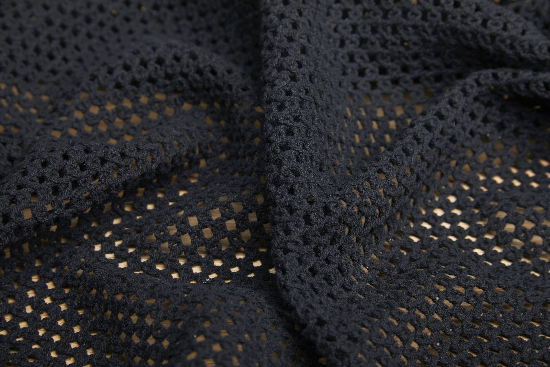 Woven Cotton Mesh - Black fabric, image 3 of 6