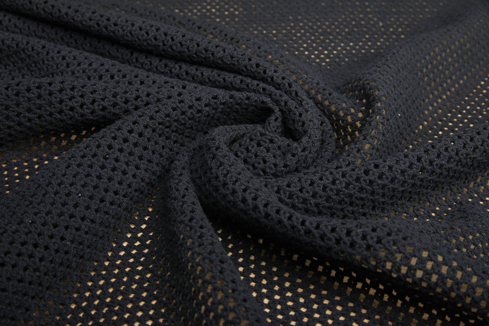 Woven Cotton Mesh - Black fabric
