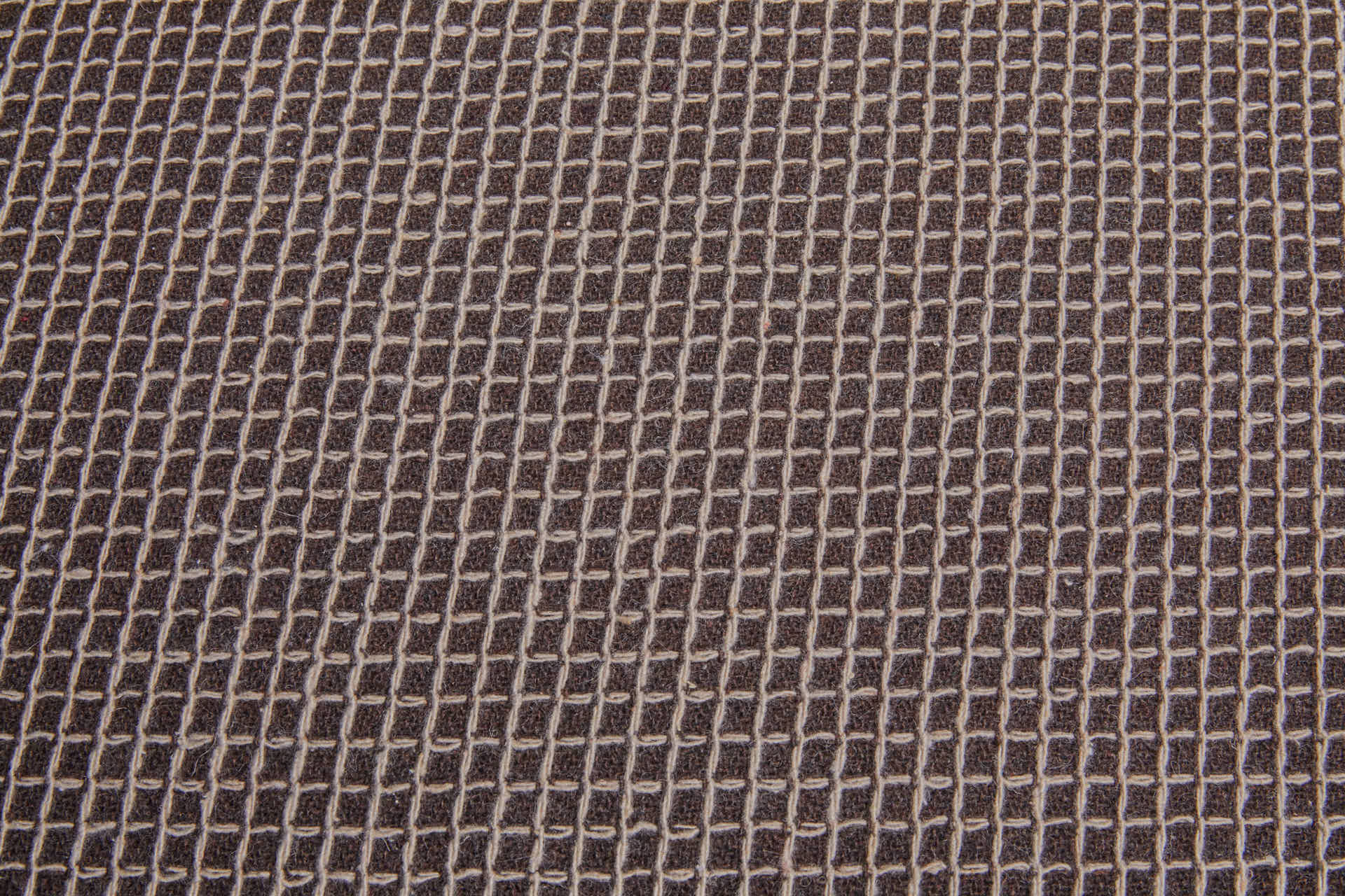 Squares and Crosses Rustic Wool - Brown and Beige fabric, image 9 of 9